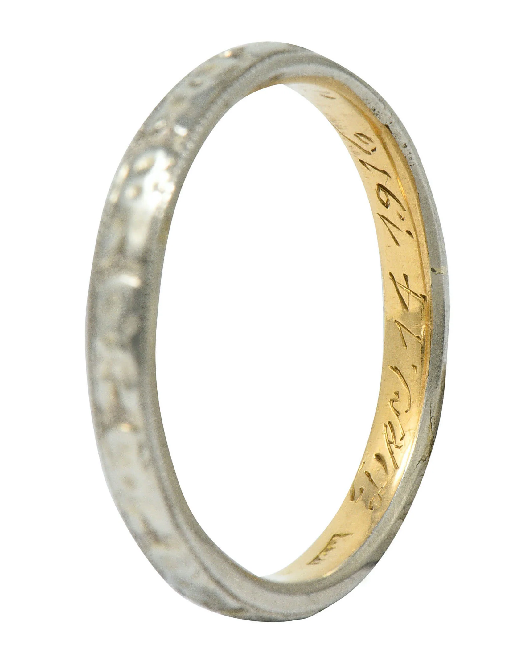 Art Deco 14 Karat Two-Tone Gold Orange Blossom Band Ring - Image 8