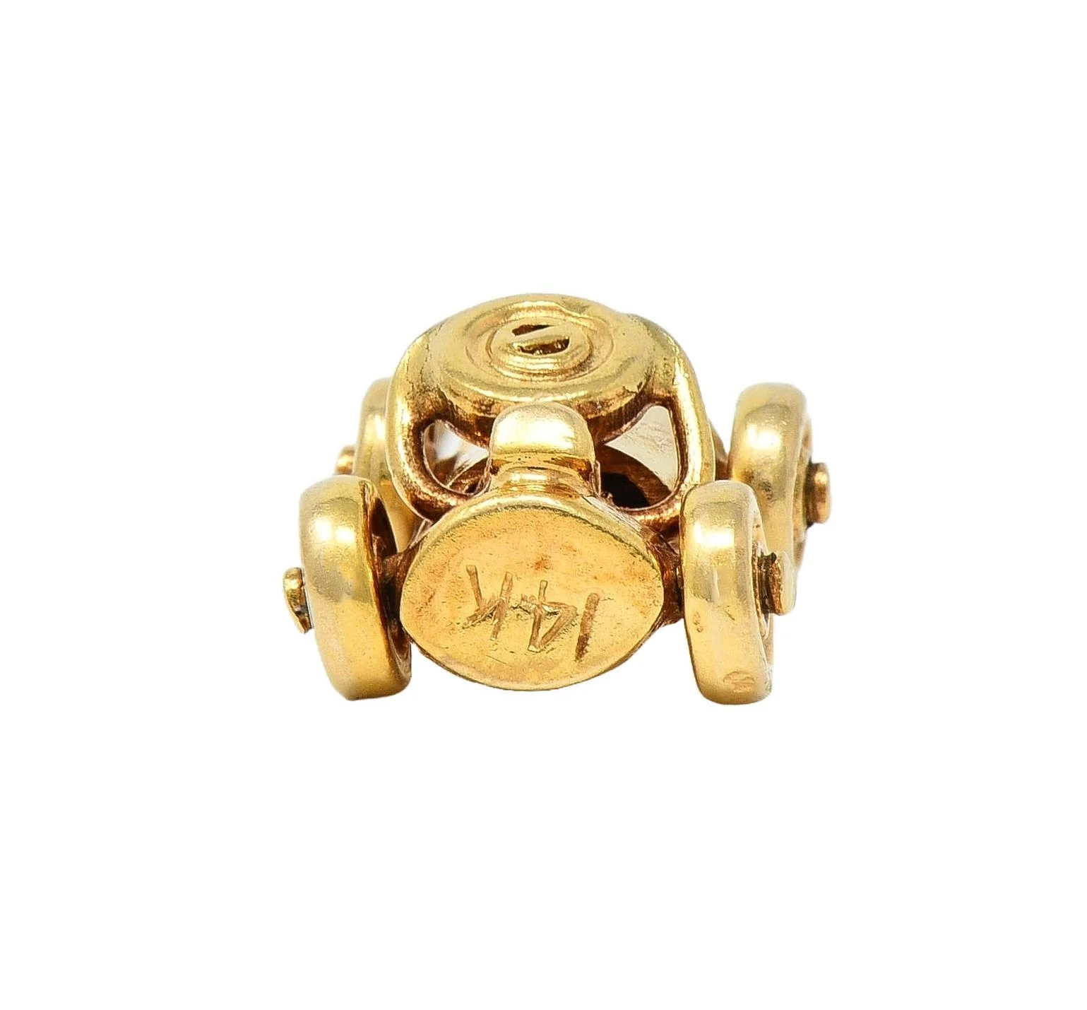 Art Deco 14 Karat Yellow Gold Antique Soapbox Derby Charm - Image 10