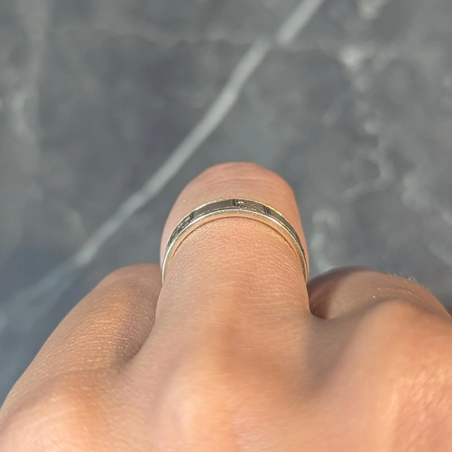 Art Deco 14 Karat Yellow Gold Orange Blossom Vintage Wide Wedding Band Ring - Image 10