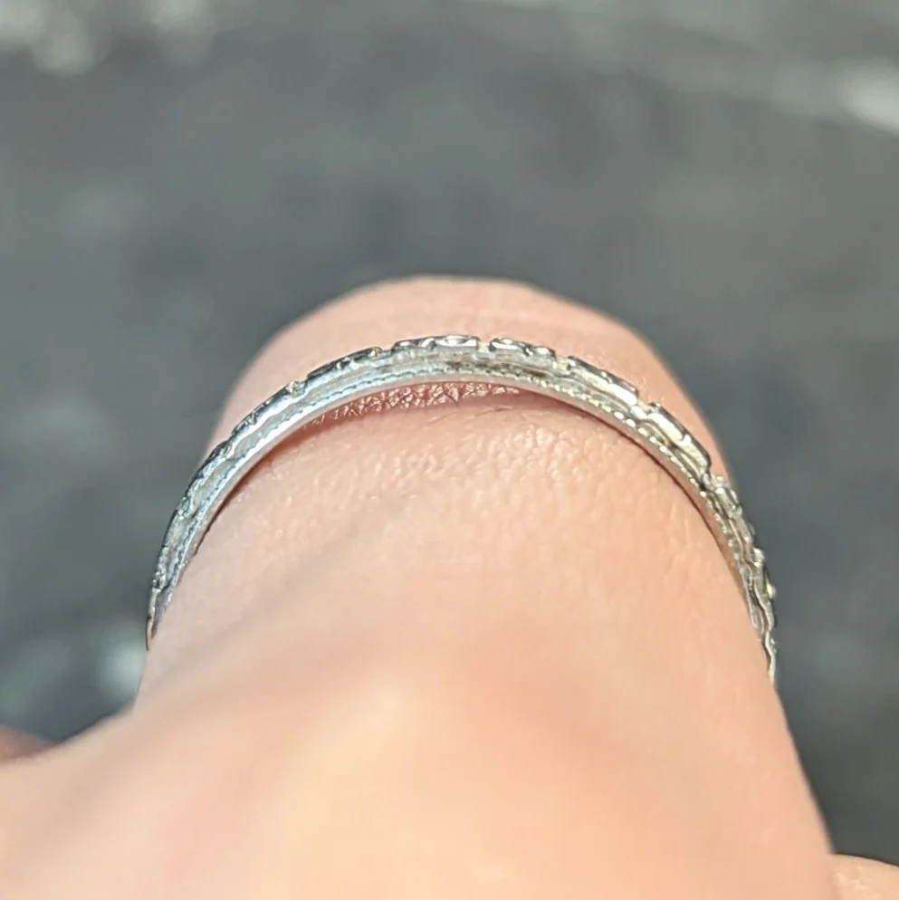 Art Deco 18 Karat Gold Orange Blossom Vintage Stacking Wedding Band Ring - Image 10
