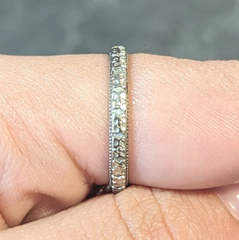 Art Deco 18 Karat Gold Orange Blossom Vintage Stacking Wedding Band Ring - Image 11