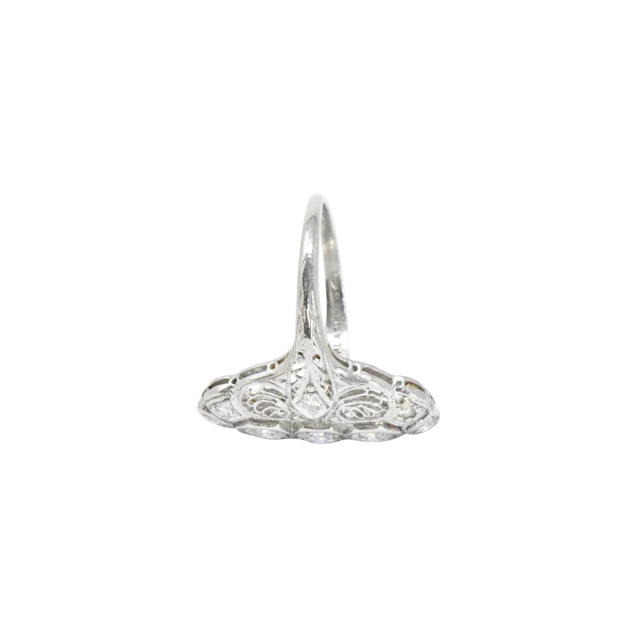 Art Deco 1920's .60 CTW Diamond & Platinum Dinner Ring - Image 7