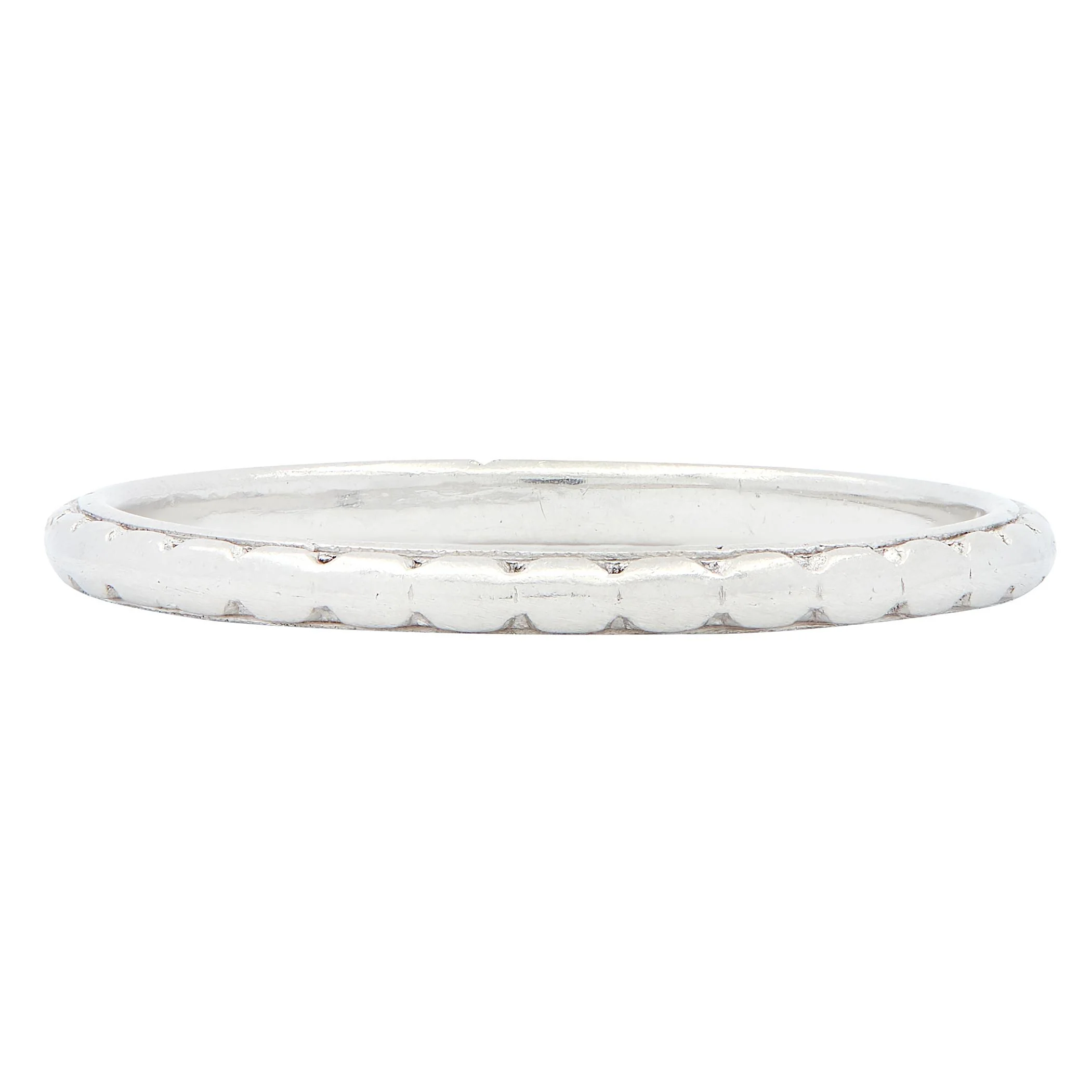 Art Deco 1925 Platinum Foliate Antique Wedding Band Ring - Image 4