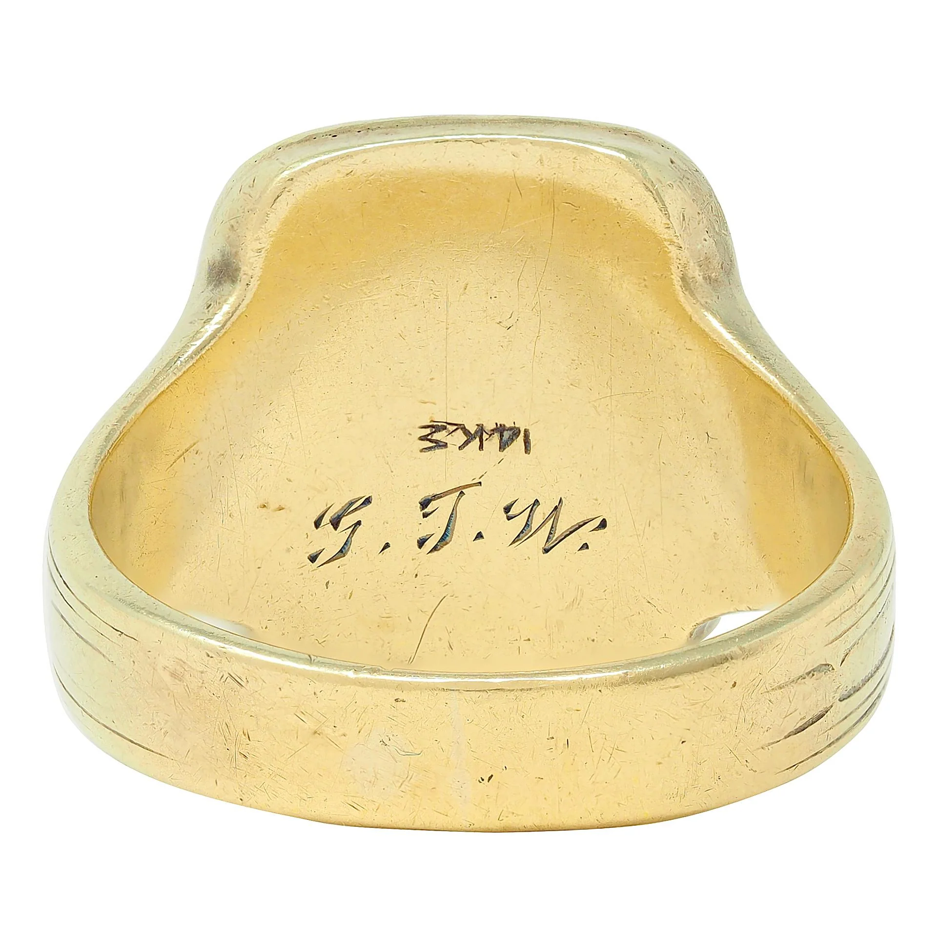 Art Deco 1927 14 Karat Yellow Gold Vintage New York Police Unisex Signet Vintage Ring - Image 3