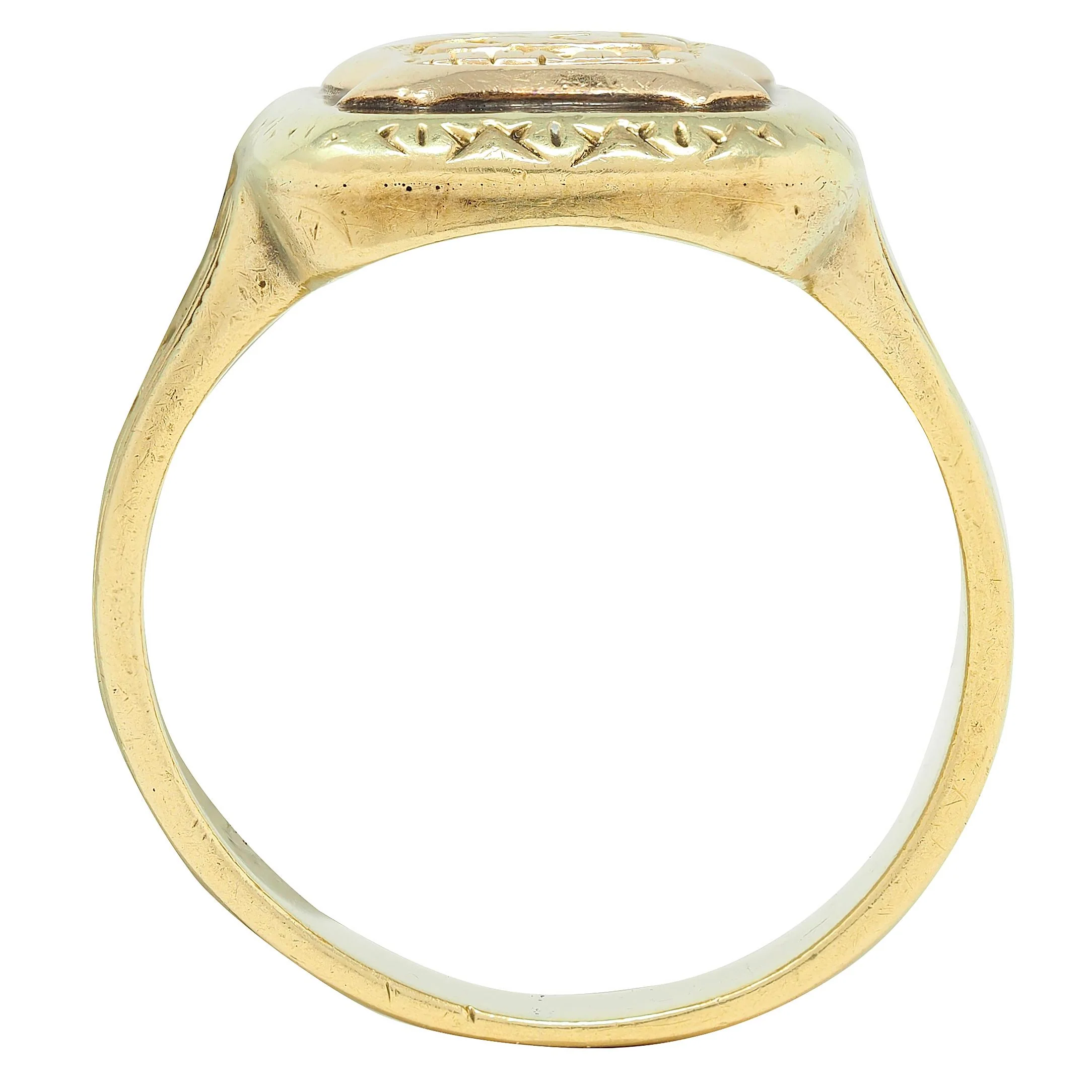 Art Deco 1927 14 Karat Yellow Gold Vintage New York Police Unisex Signet Vintage Ring - Image 5