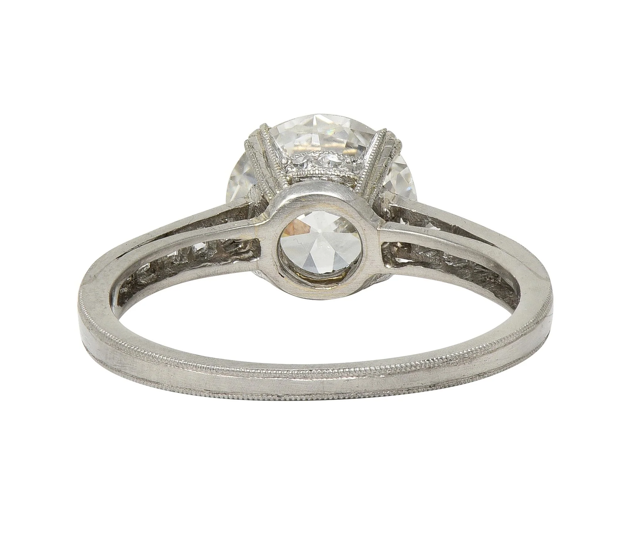 Art Deco 2.05 CTW Old European Cut Diamond Platinum Vintage Engagement Ring - Image 5