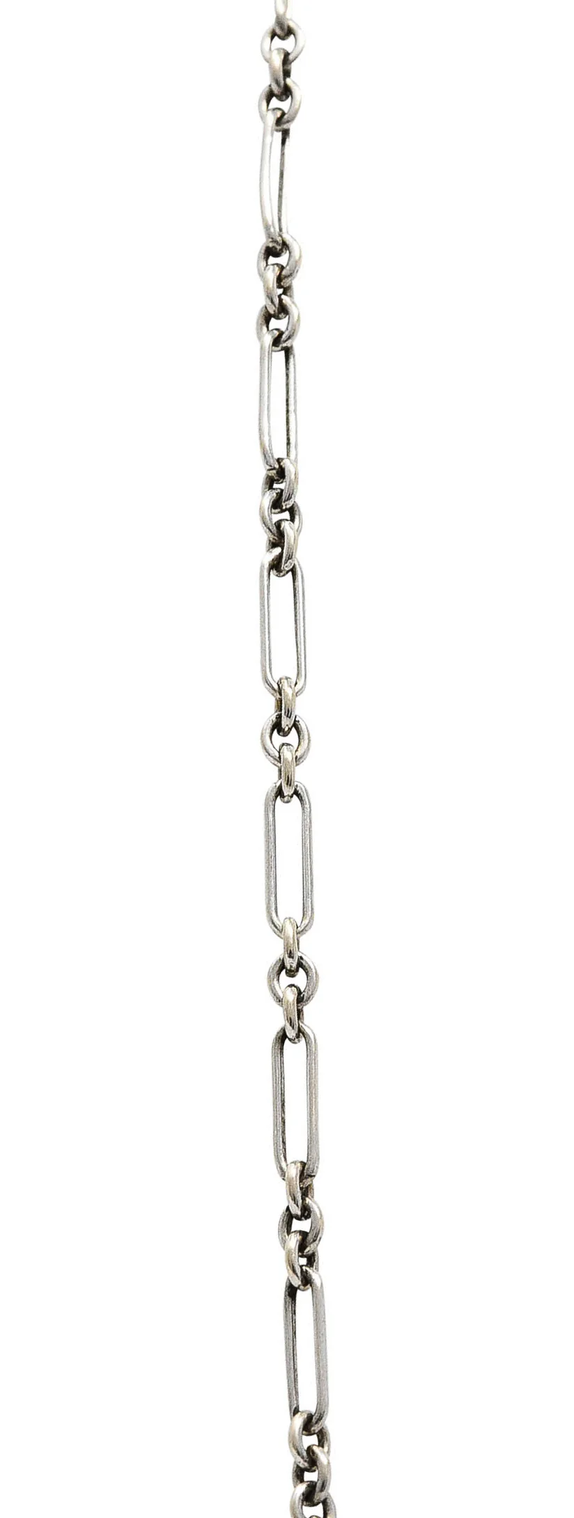 Art Deco 2.07 CTW Ruby Diamond 18 Karat Two-Tone Gold Geometric Station Necklace - Image 9