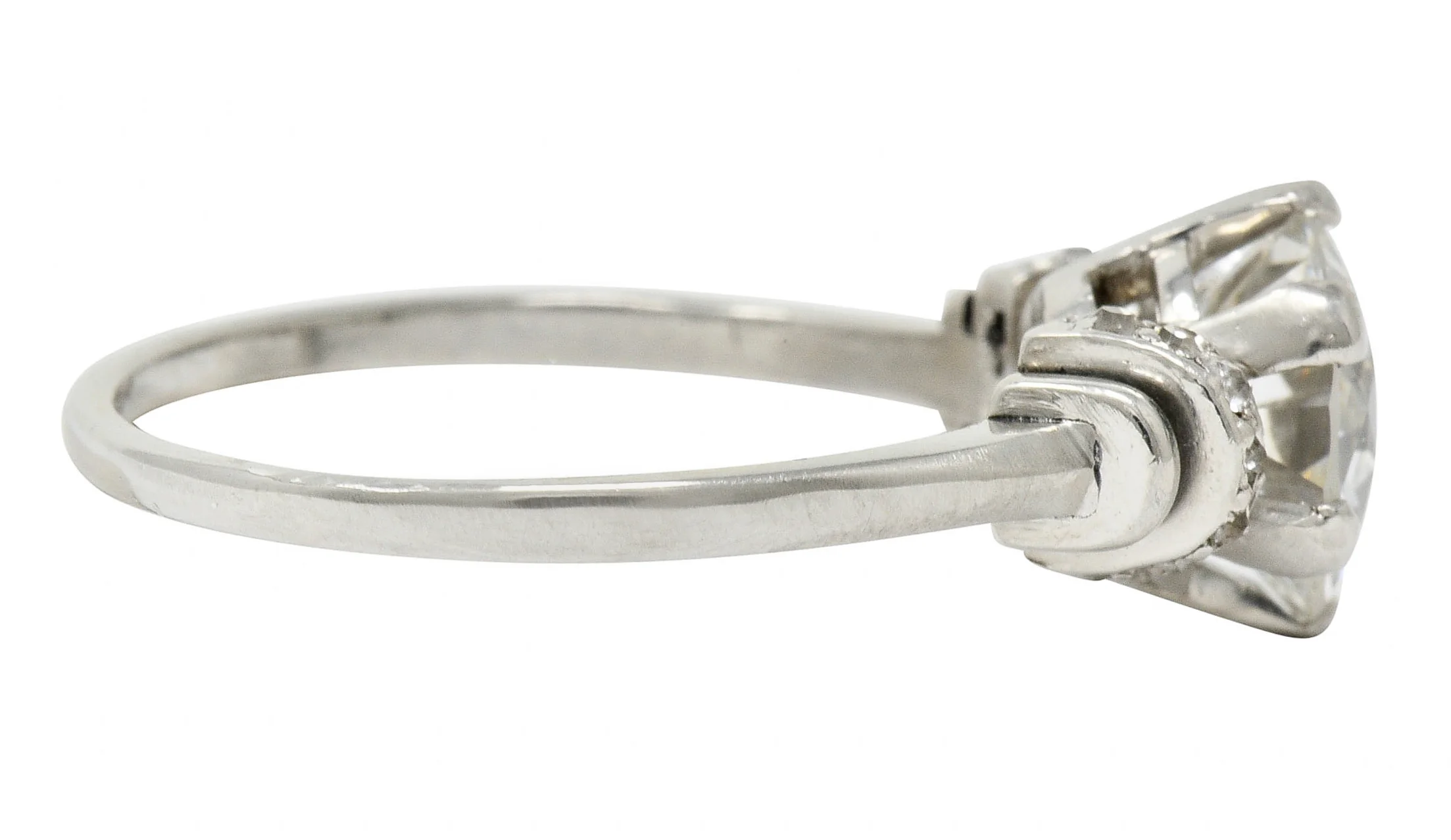 Art Deco 2.20 CTW Diamond Platinum Engagement Ring GIA - Image 3
