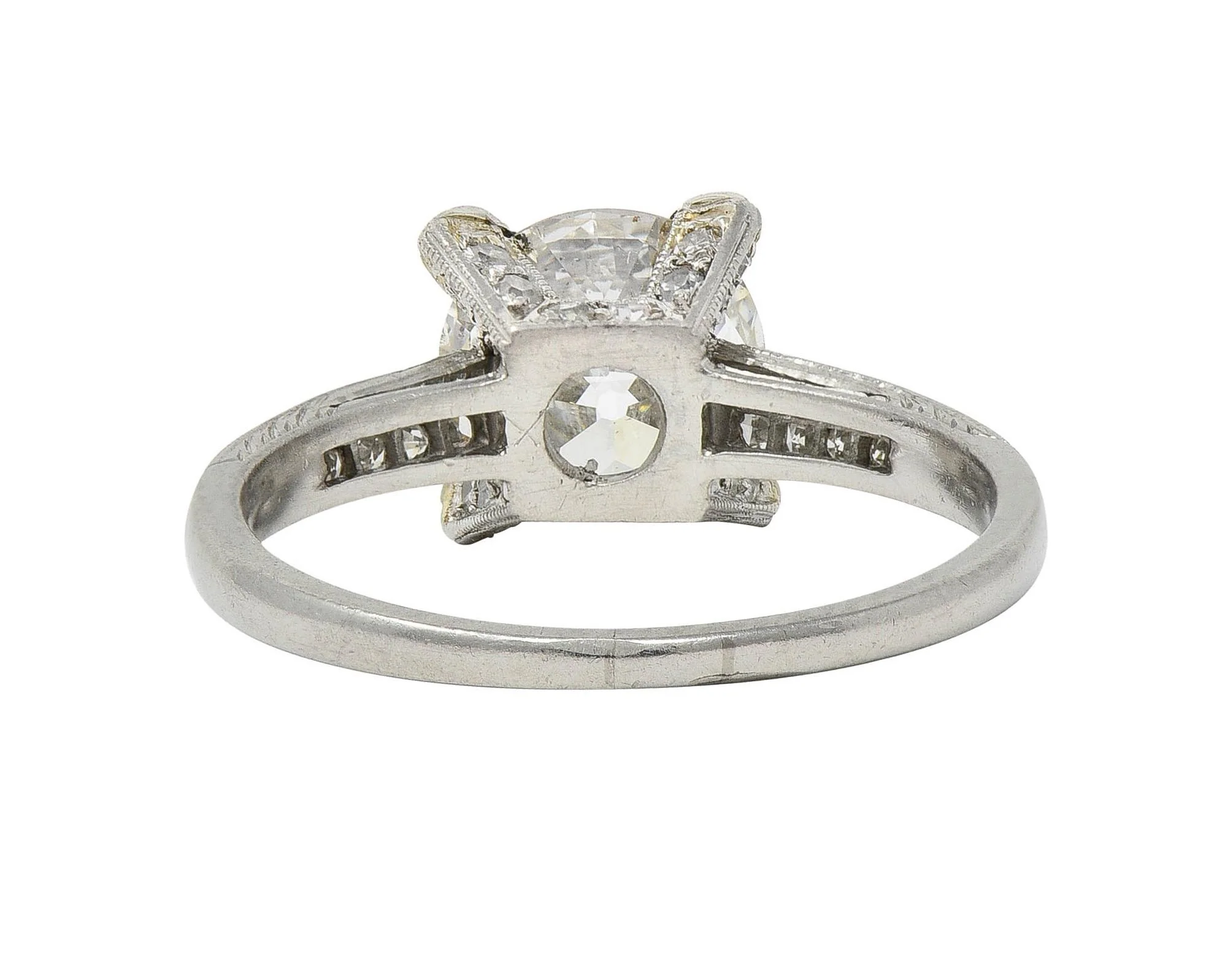 Art Deco 2.23 CTW Old European Diamond Platinum Orange Blossom Engagement Ring - Image 5