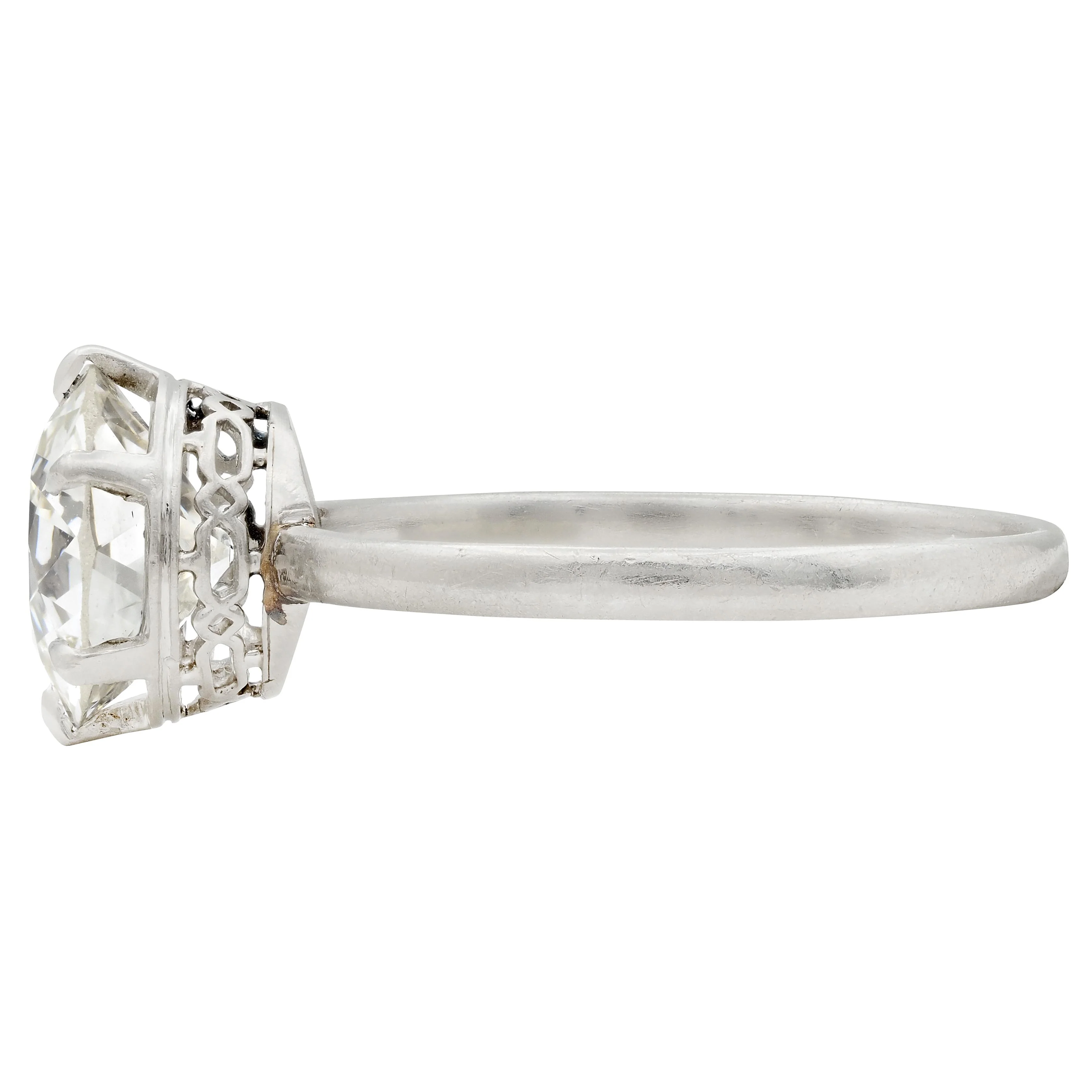 Art Deco 2.29 CTW Old European Cut Diamond Platinum Vintage Solitaire Engagement Ring GIA - Image 5