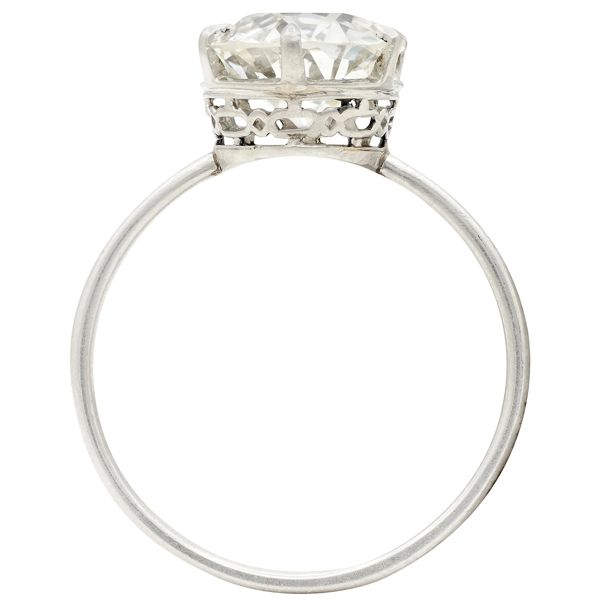 Art Deco 2.29 CTW Old European Cut Diamond Platinum Vintage Solitaire Engagement Ring GIA - Image 8