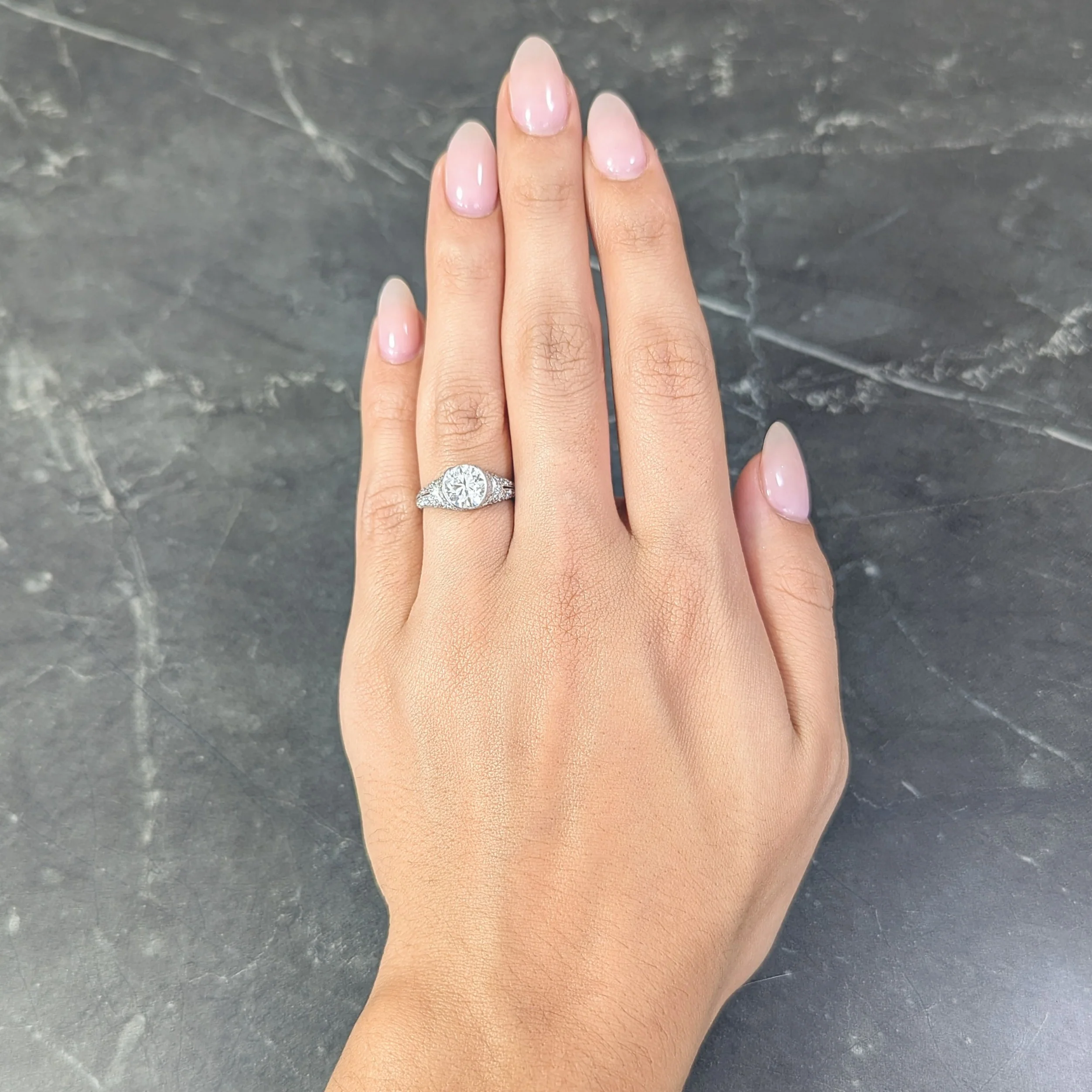 Art Deco 2.38 CTW Old European Diamond Platinum V Vintage Engagement Ring GIA - Image 15