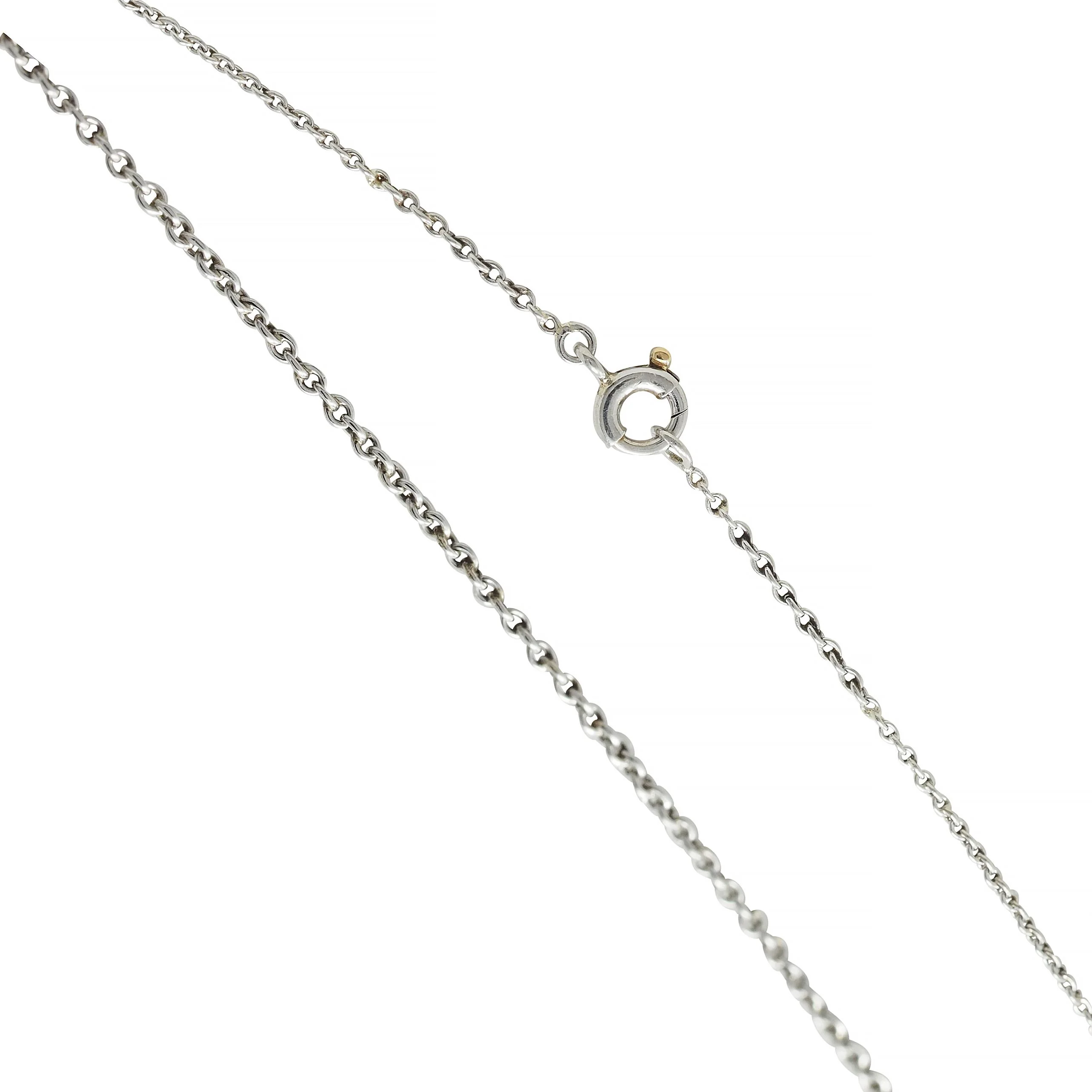 Art Deco 2.54 CTW Zircon Diamond Platinum Antique Pendant Necklace - Image 7