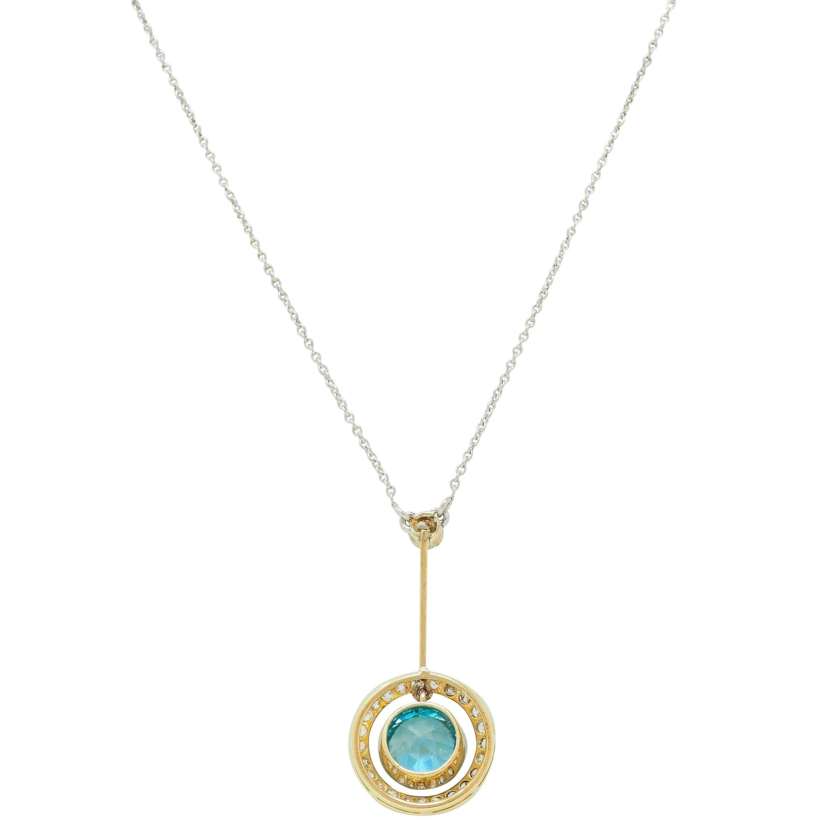 Art Deco 2.54 CTW Zircon Diamond Platinum Antique Pendant Necklace - Image 8