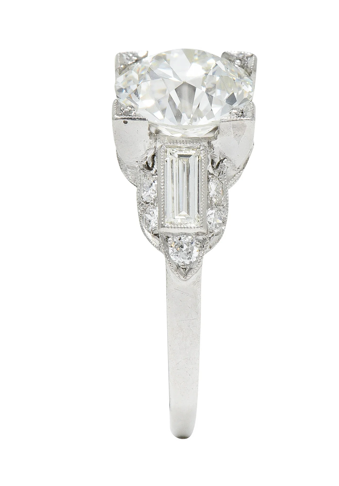 Art Deco 2.61 CTW Diamond Platinum Engagement Ring GIA - Image 8