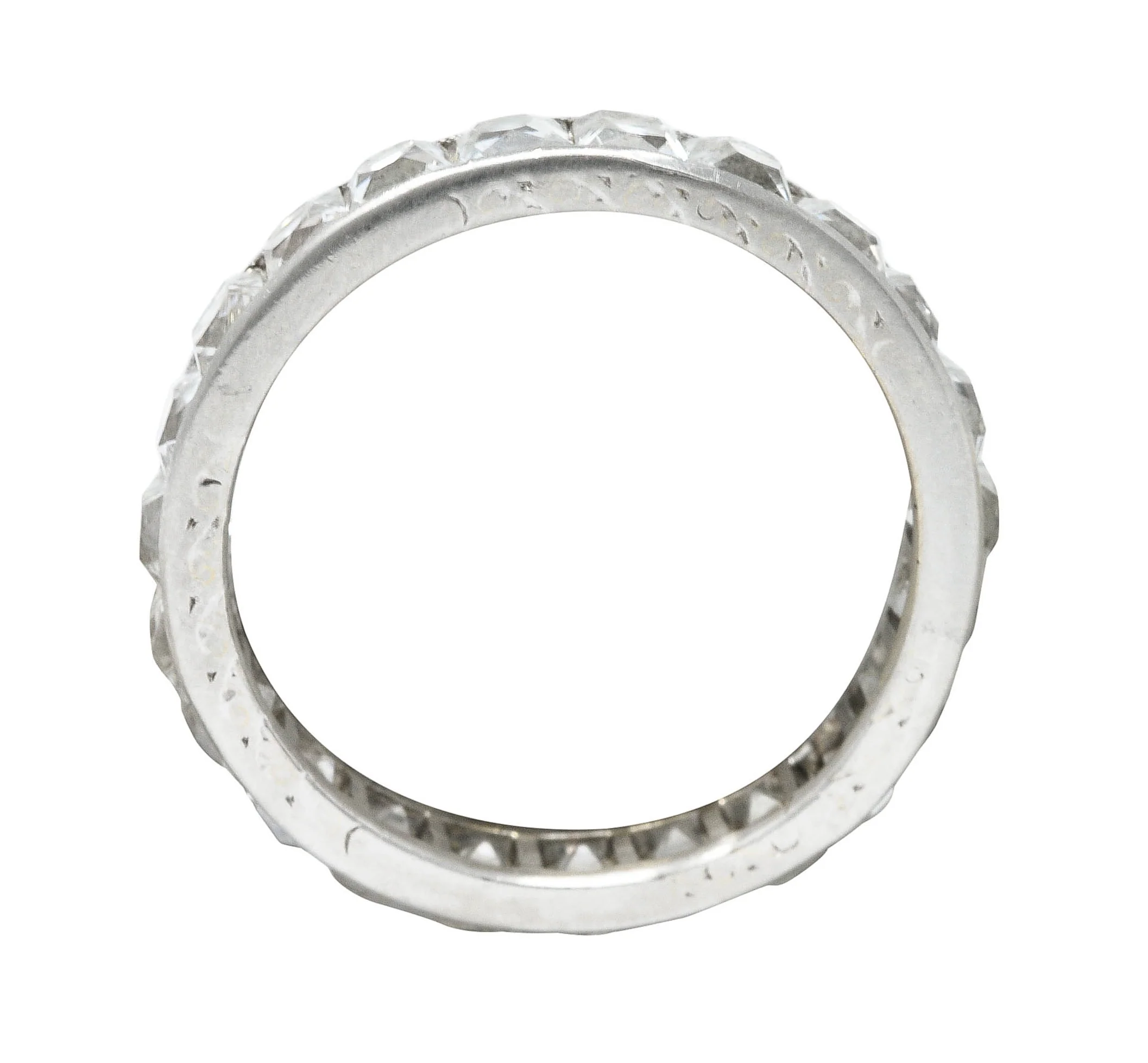 Art Deco 2.70 CTW French Cut Diamond Platinum Eternity Band Ring - Image 6