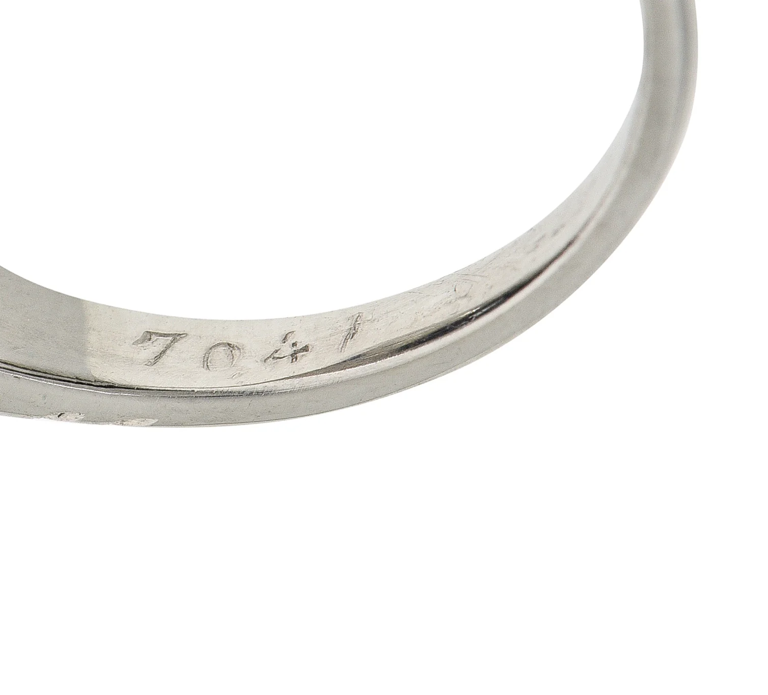 Art Deco 2.95 CTW Old European Cut Diamond Platinum Scrolling Crescent Engagement Ring GIA - Image 8