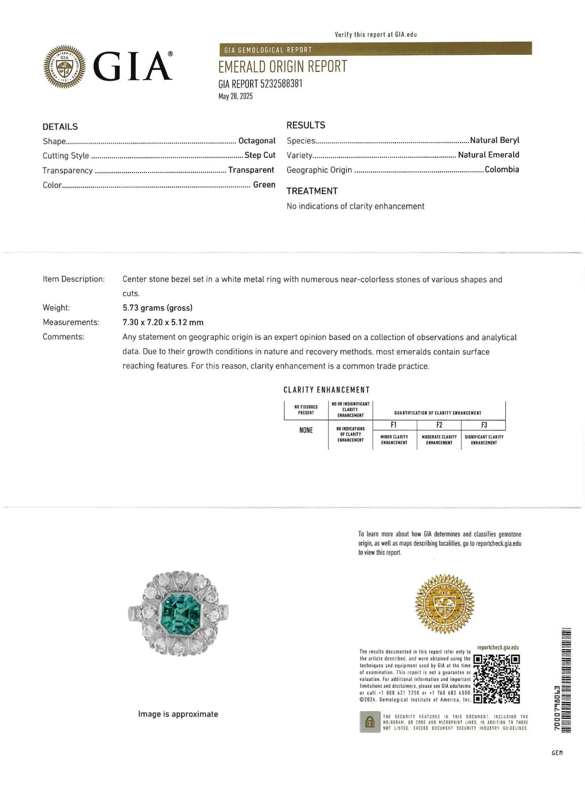 Art Deco 3.05 CTW No Oil Colombian Emerald Diamond Platinum Vintage Halo Ring GIA - Image 11