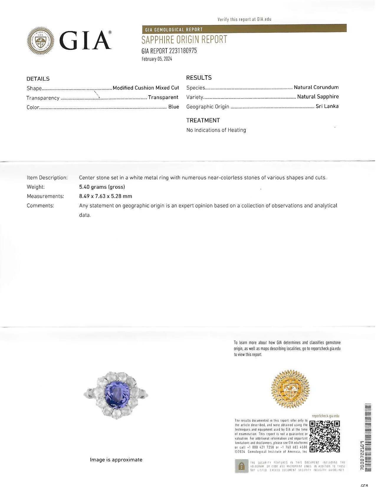 Art Deco 4.14 CTW No Heat Ceylon Sapphire Diamond Platinum Vintage Pear Halo Ring GIA - Image 13