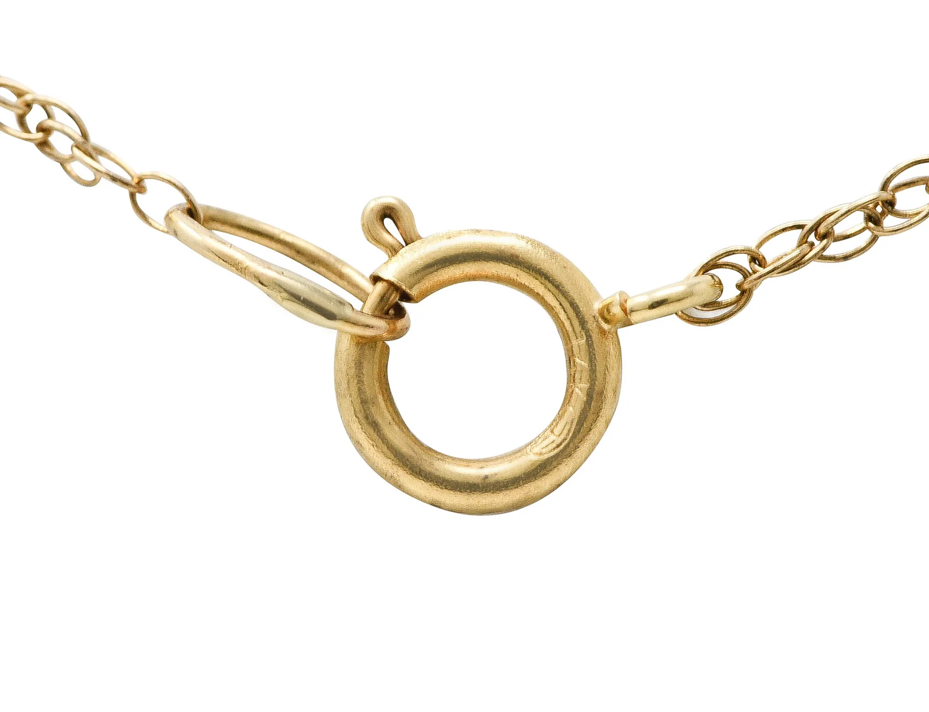 Art Deco Aquamarine Diamond Platinum 14 Karat Yellow Gold Pendant Station Necklace - Image 8