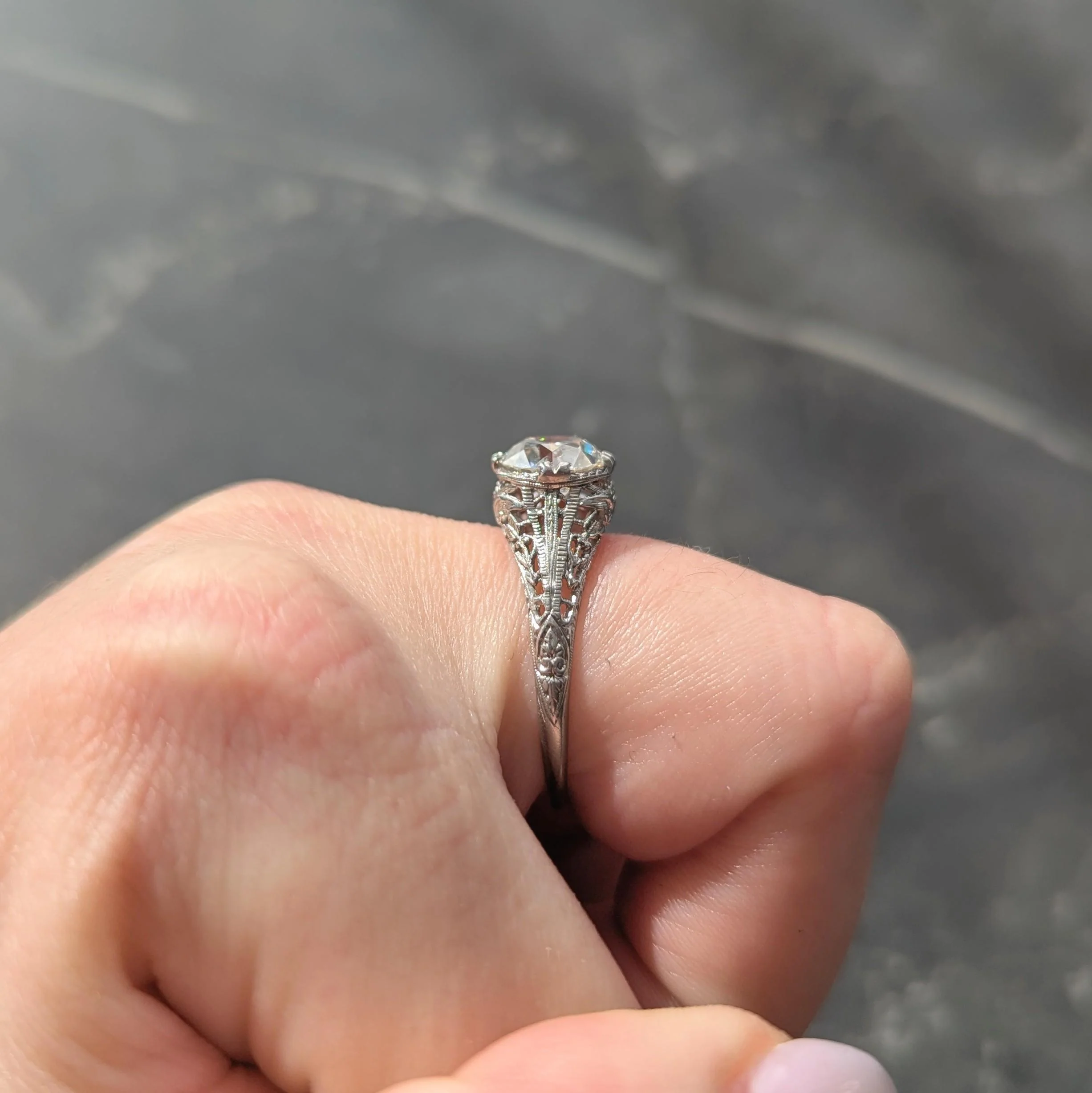 Art Deco C.D. Peacock 1.84 CT European Diamond Platinum Vintage Dove Lovebird Solitaire Engagement Ring - Image 13
