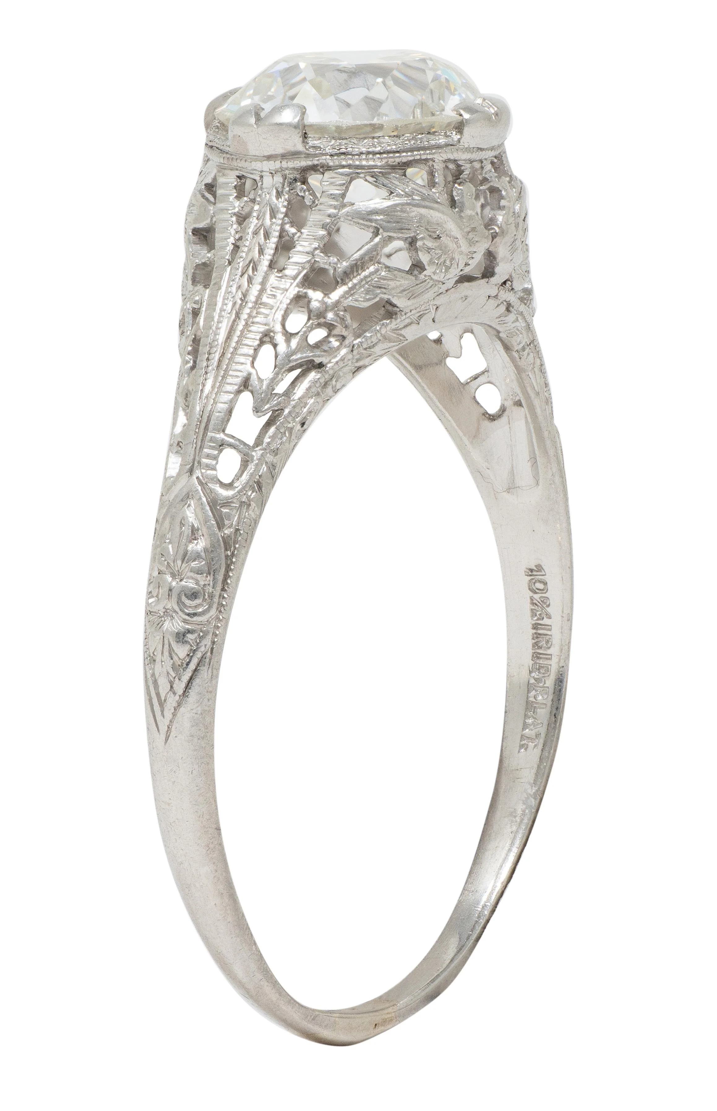 Art Deco C.D. Peacock 1.84 CT European Diamond Platinum Vintage Dove Lovebird Solitaire Engagement Ring - Image 6