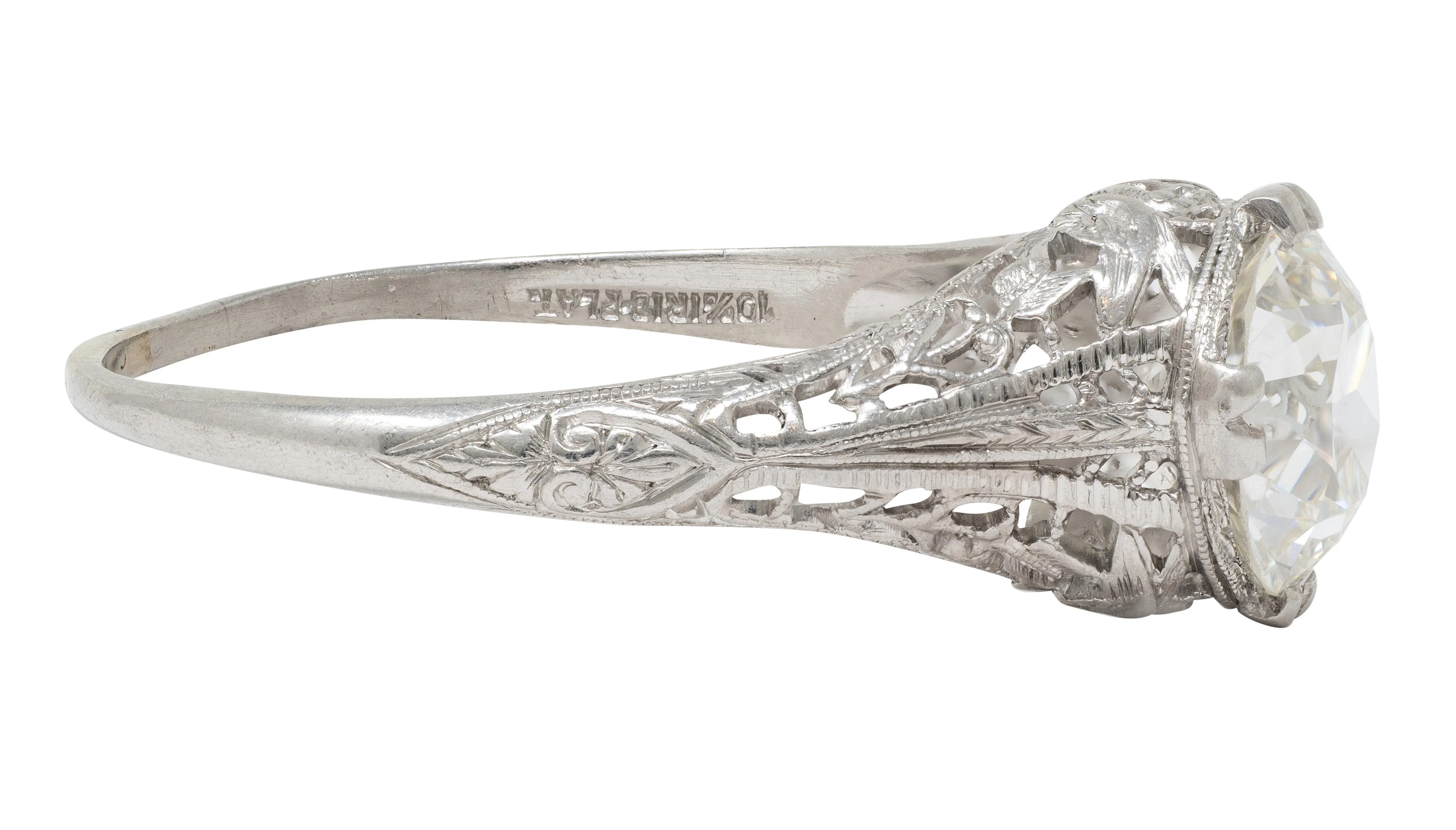 Art Deco C.D. Peacock 1.84 CT European Diamond Platinum Vintage Dove Lovebird Solitaire Engagement Ring - Image 7