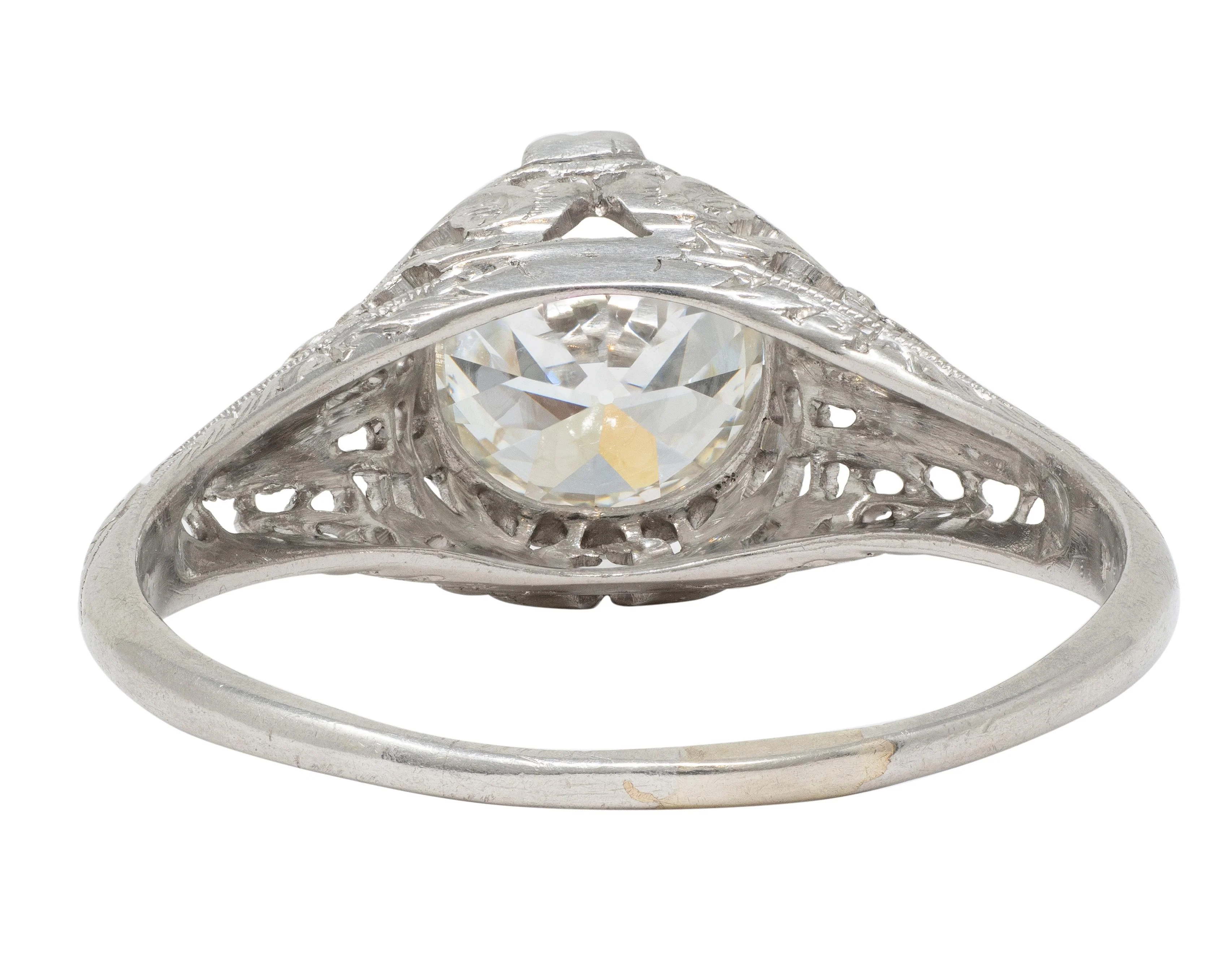 Art Deco C.D. Peacock 1.84 CT European Diamond Platinum Vintage Dove Lovebird Solitaire Engagement Ring - Image 8