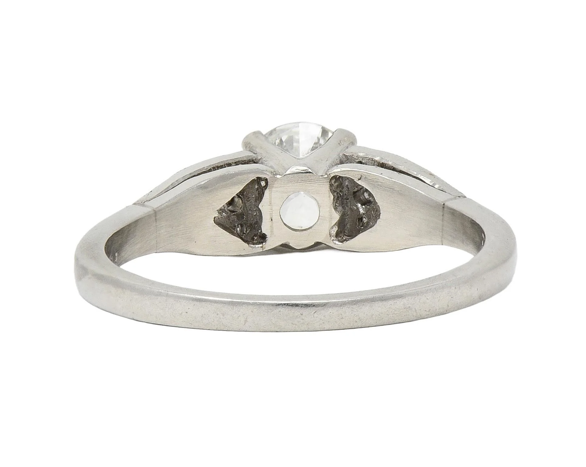 Art Deco Demaria 0.91 CTW Transitional Cut Diamond Platinum Vintage Engagement Ring - Image 5