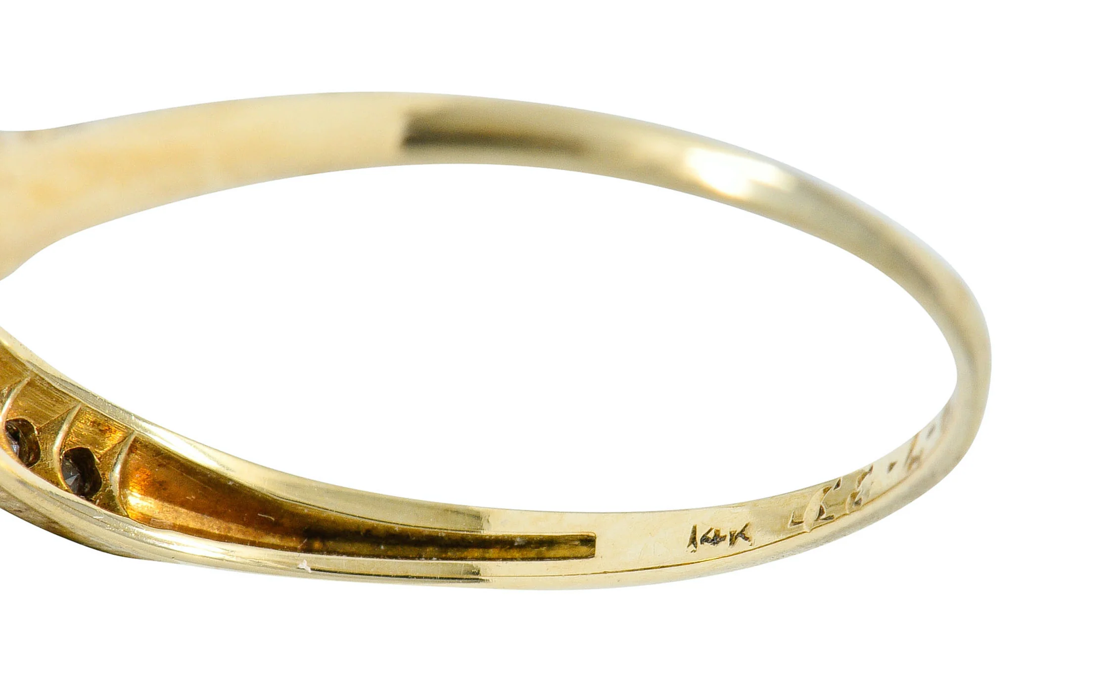 Art Deco Diamond 14 Karat Two-Tone Gold Anniversary Band Ring - Image 12