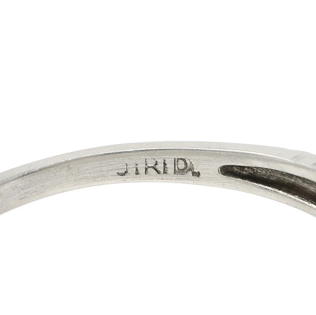 Art Deco Diamond Platinum Channel Band Ring - Image 7
