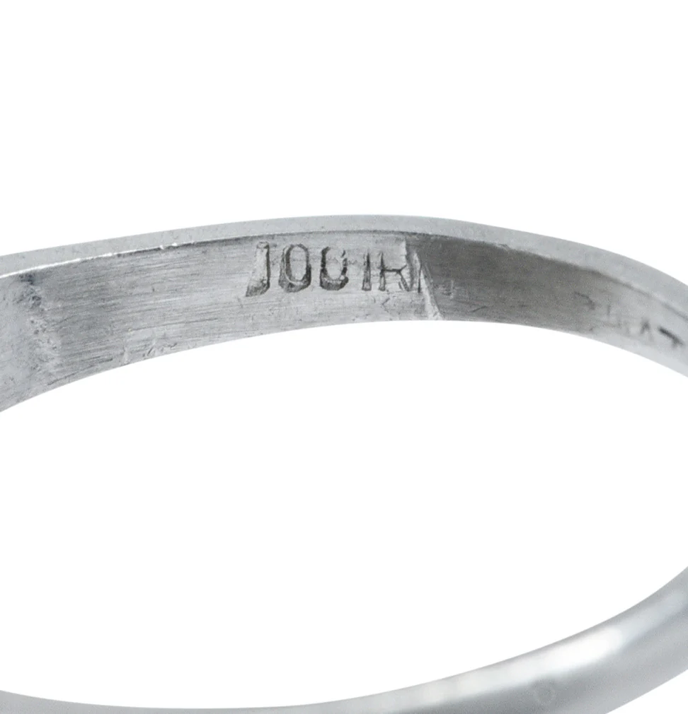 Art Deco Diamond Platinum Geometric Dinner Ring - Image 7