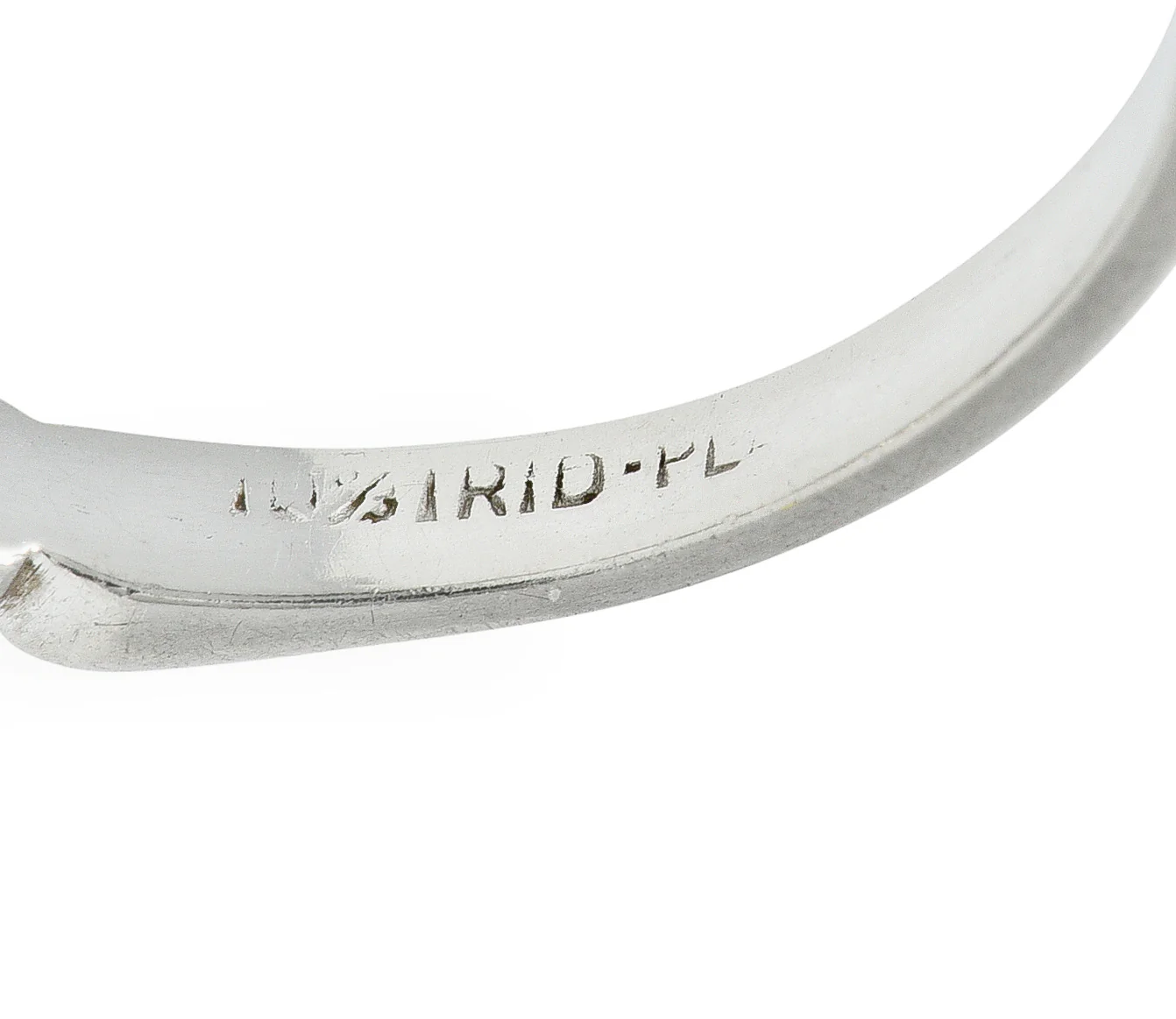 Art Deco Diamond Platinum Navette Three Stone Band Ring - Image 7