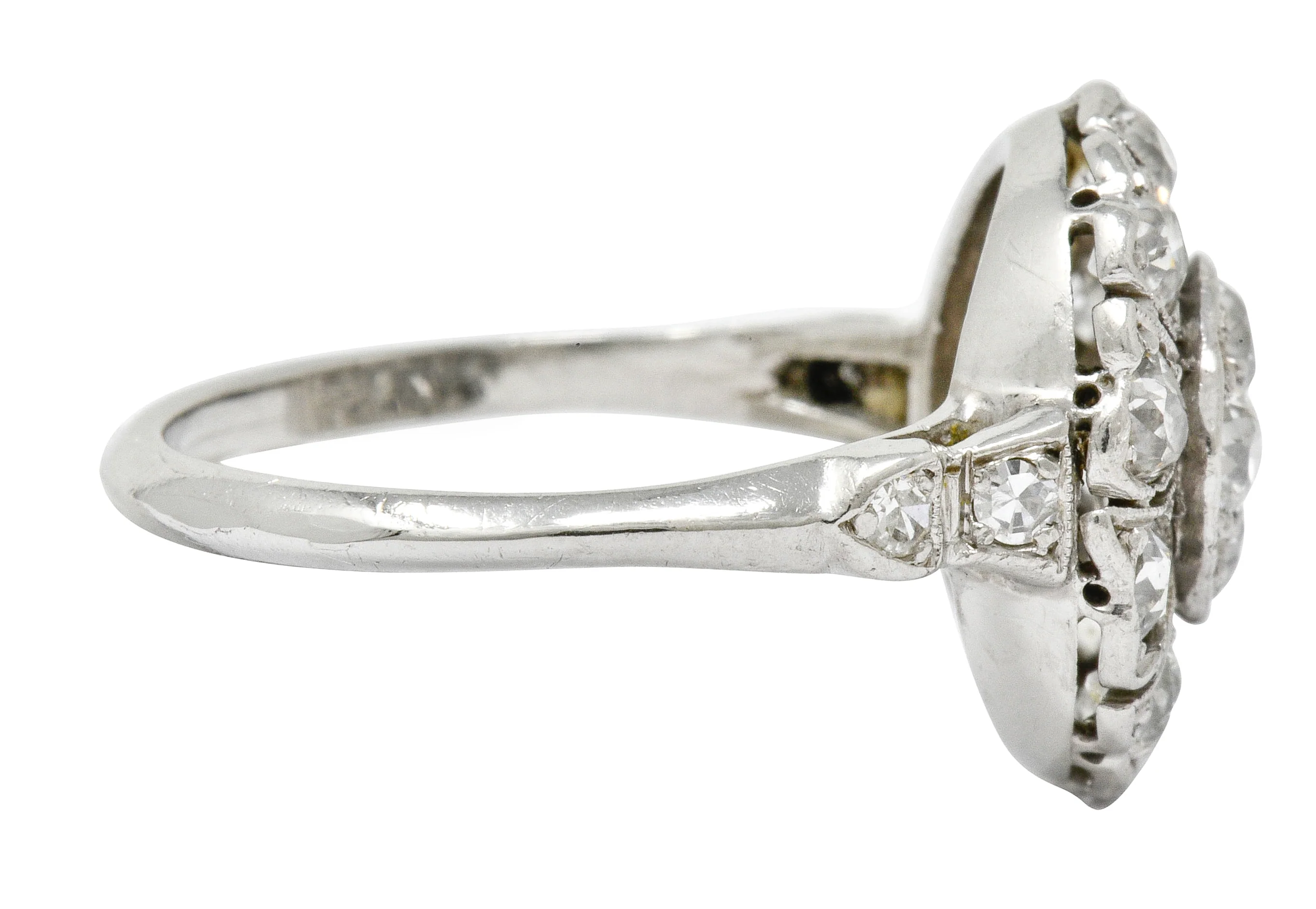 Art Deco Diamond Platinum Radiating Cluster Ring - Image 3
