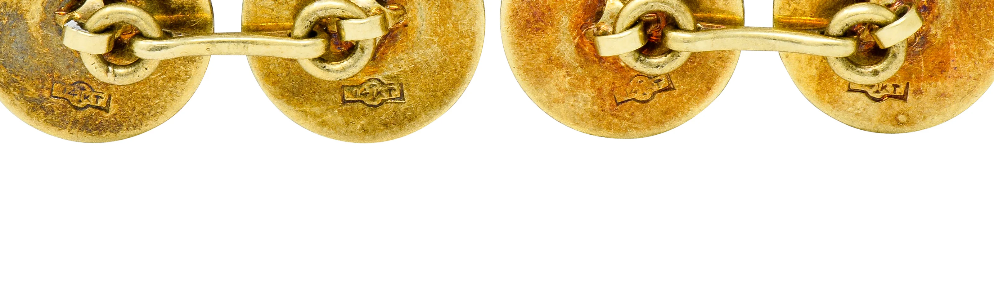 Art Deco Diamond Platinum-Topped 14 Karat Gold Men's Cufflinks - Image 5
