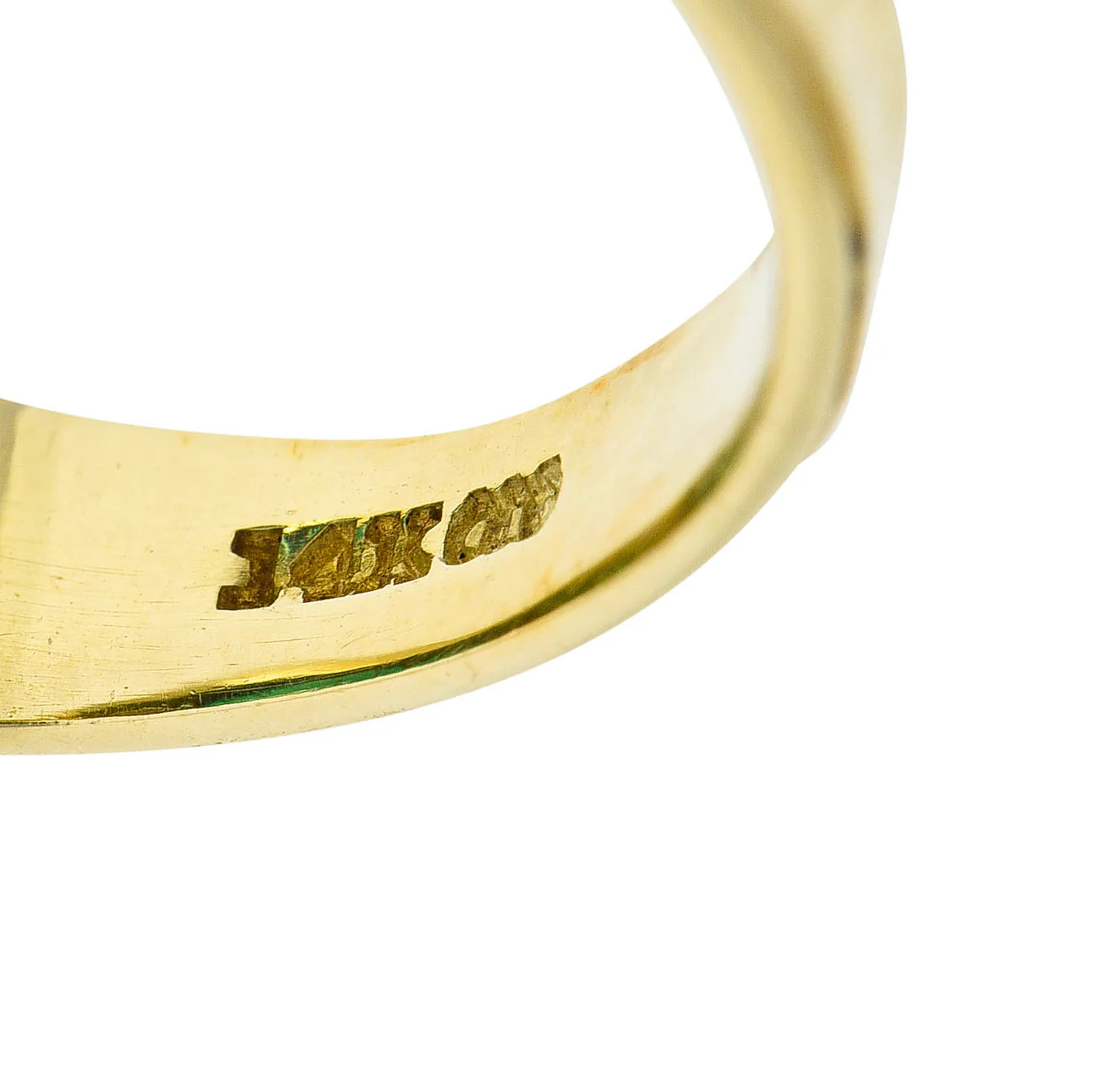 Art Deco Egyptian Revival Chrysoprase 14 Karat Gold Lotus Unisex Signet Ring - Image 8