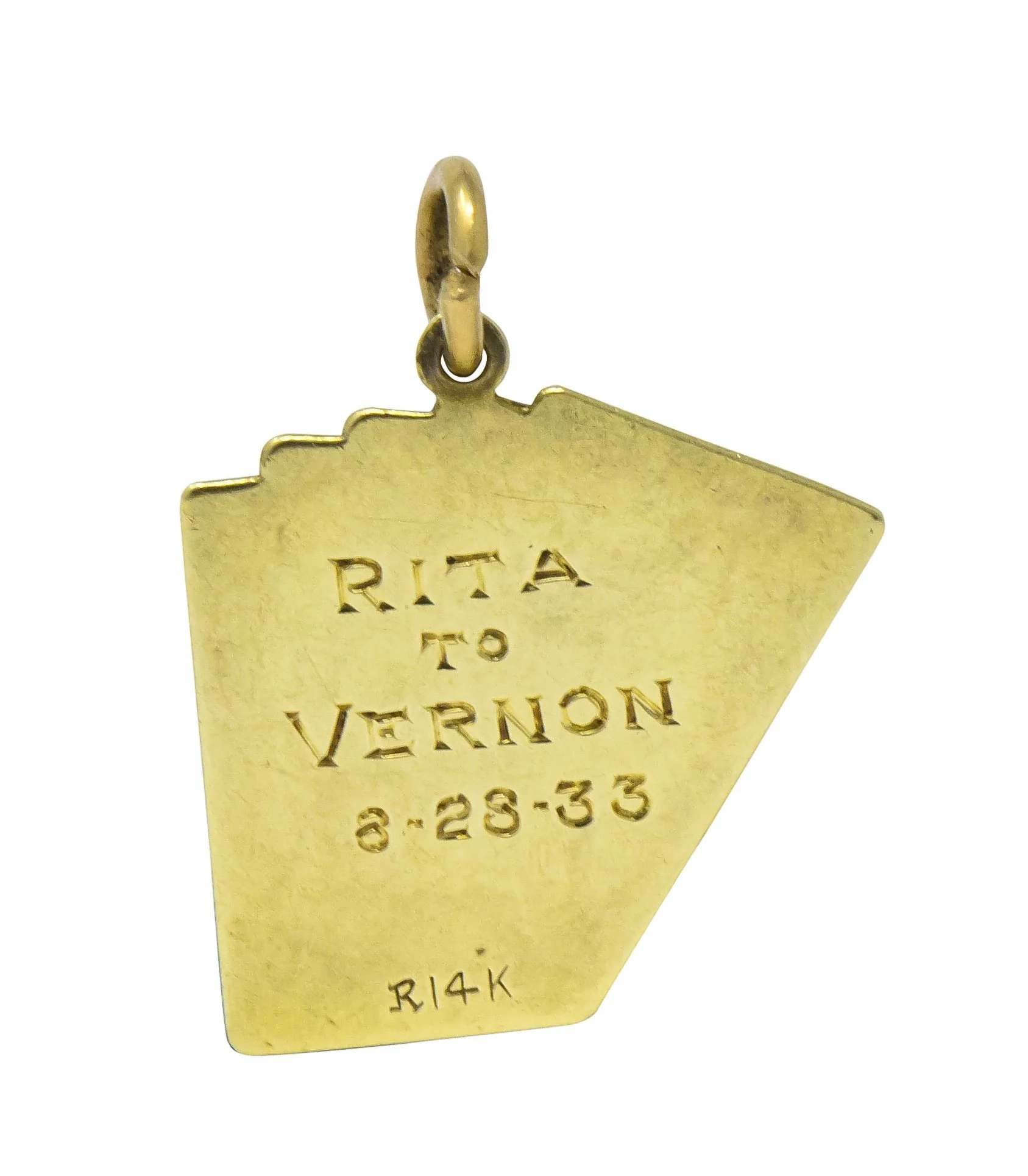 Art Deco Enamel 14 Karat Gold Playing Cards Charm in Spades - Image 4