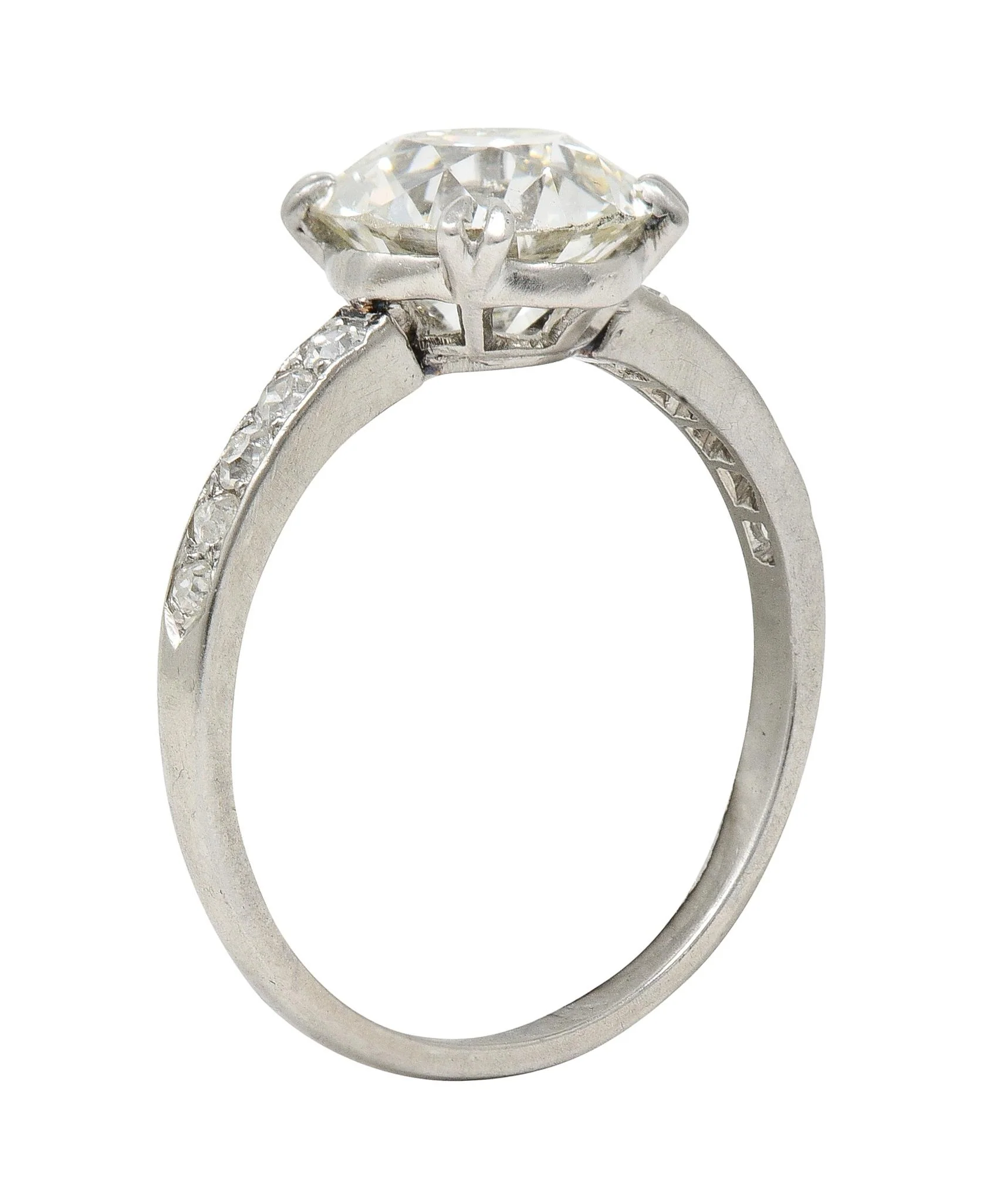 Art Deco French 2.21 CTW Old European Diamond Platinum Engagement Ring GIA - Image 10