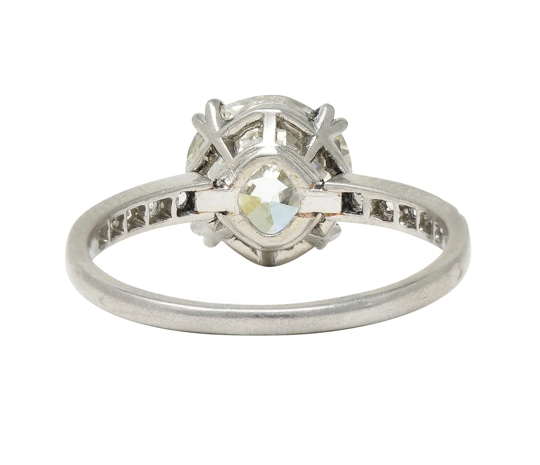 Art Deco French 2.21 CTW Old European Diamond Platinum Engagement Ring GIA - Image 4