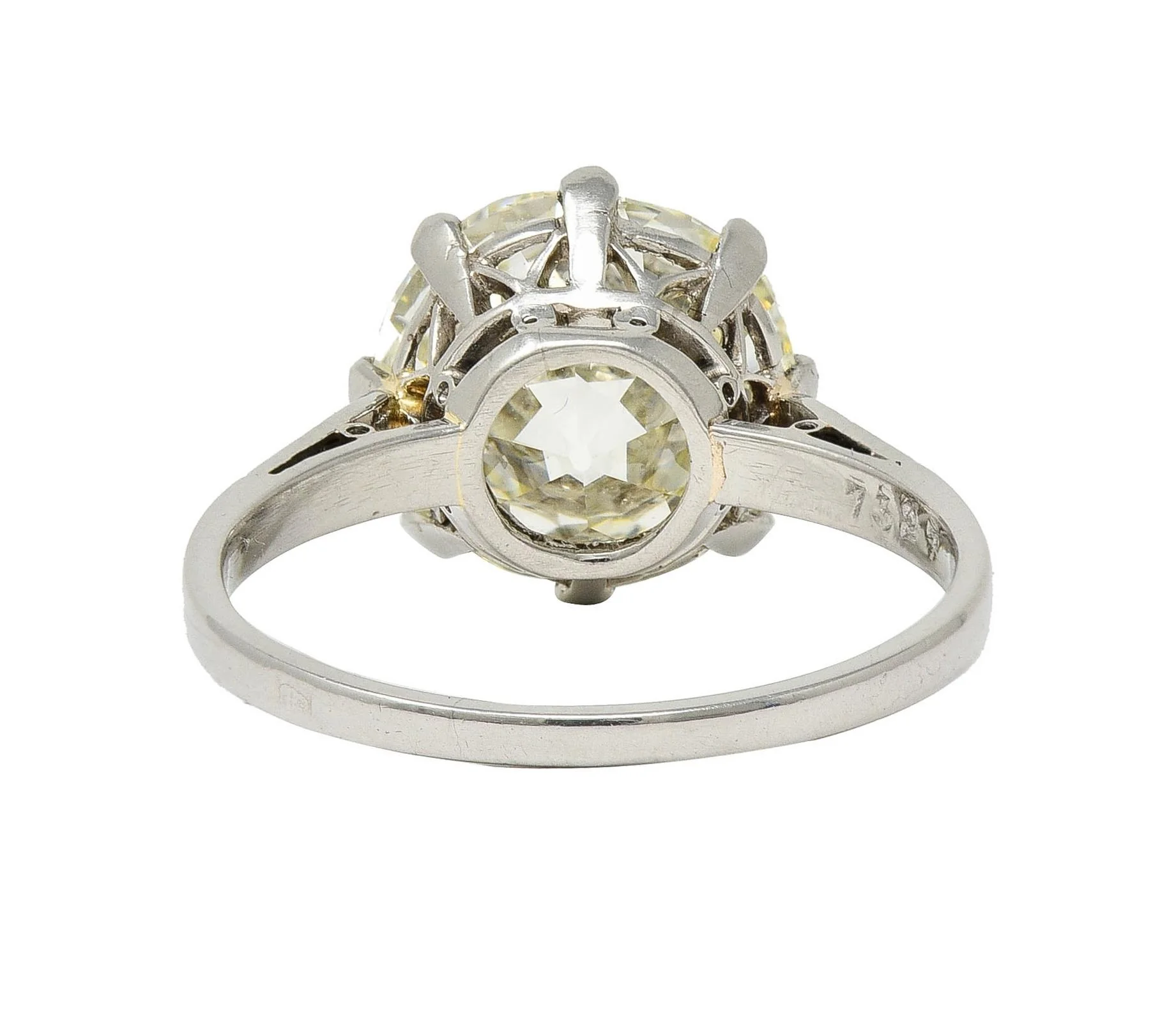 Art Deco French 4.87 CTW Old European Diamond Platinum Vintage Engagement Ring GIA - Image 4