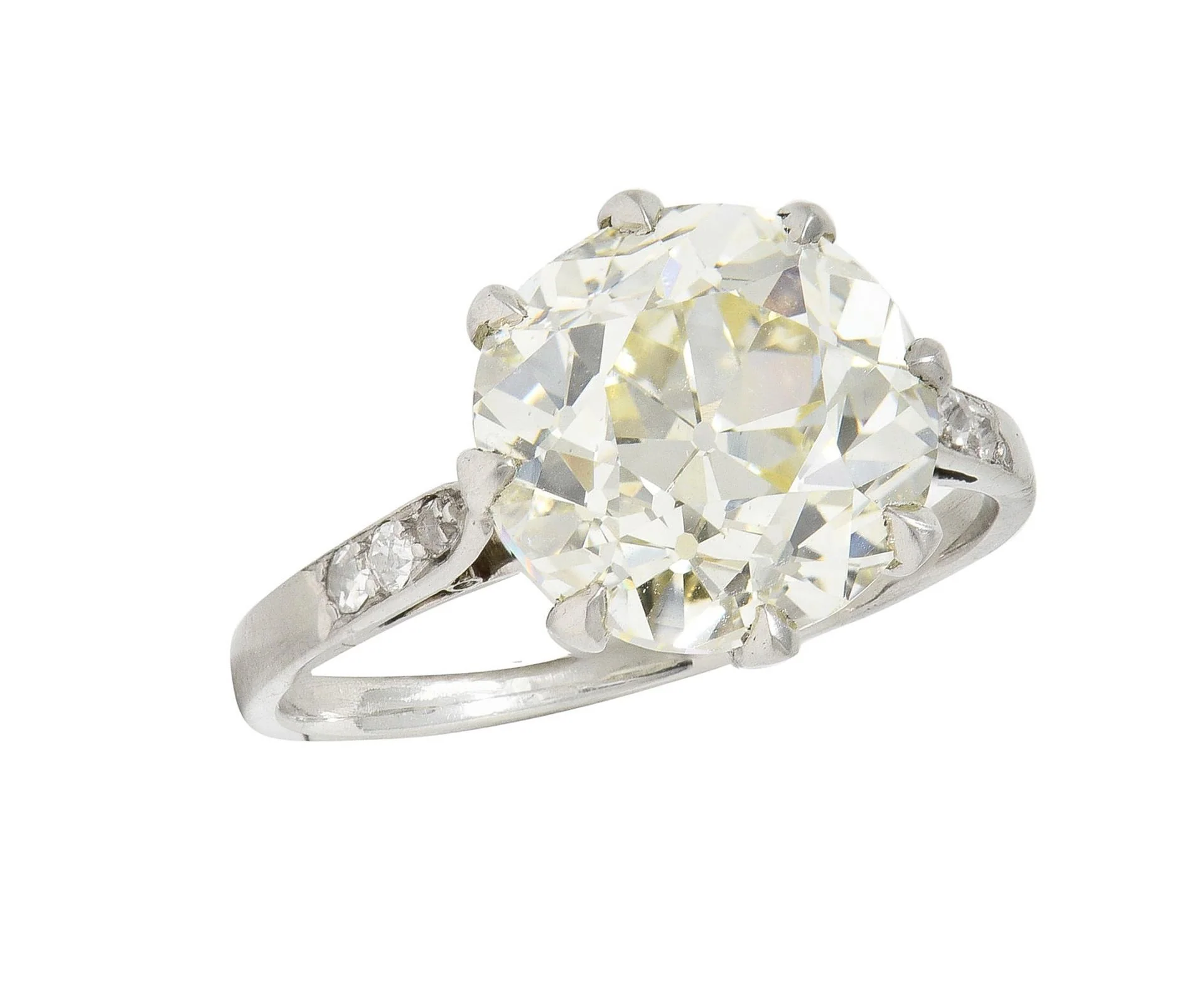Art Deco French 4.87 CTW Old European Diamond Platinum Vintage Engagement Ring GIA - Image 9