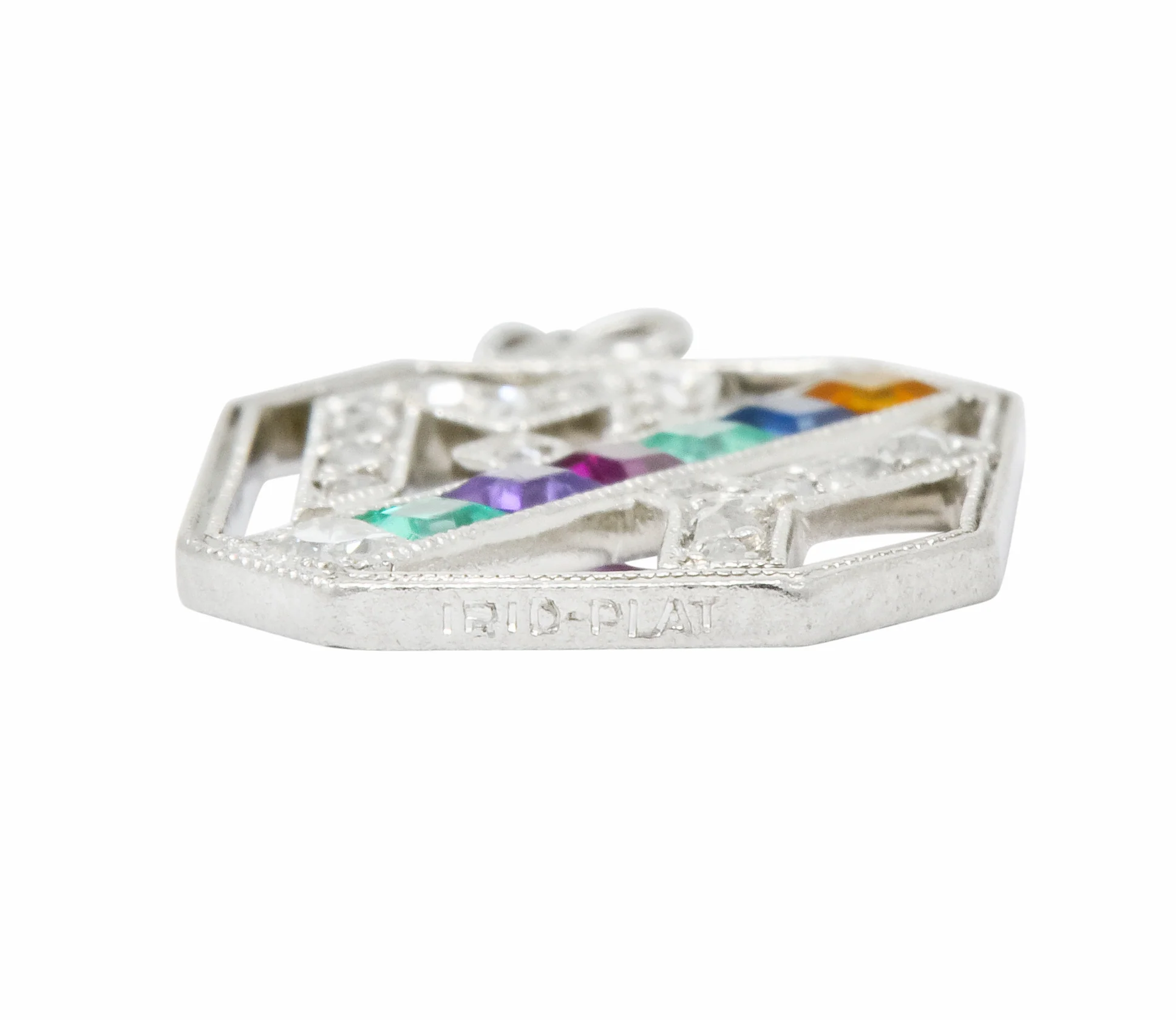 Art Deco Multi-Gem Platinum Acrostic My Dearest Charm - Image 6