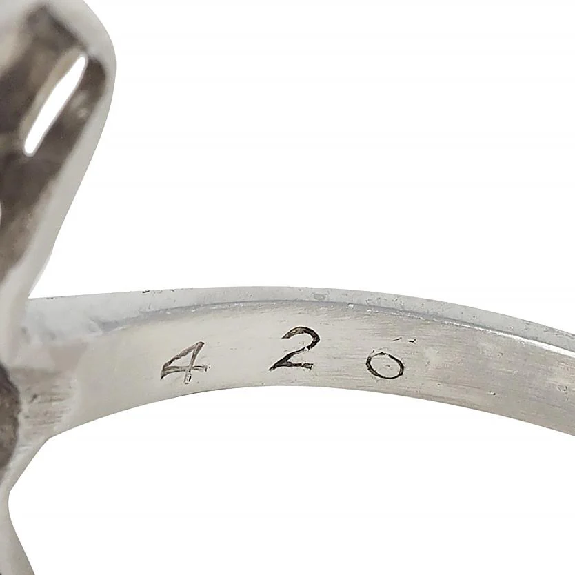 Art Deco Old European Diamond Platinum Vintage Geometric Dinner Ring - Image 13