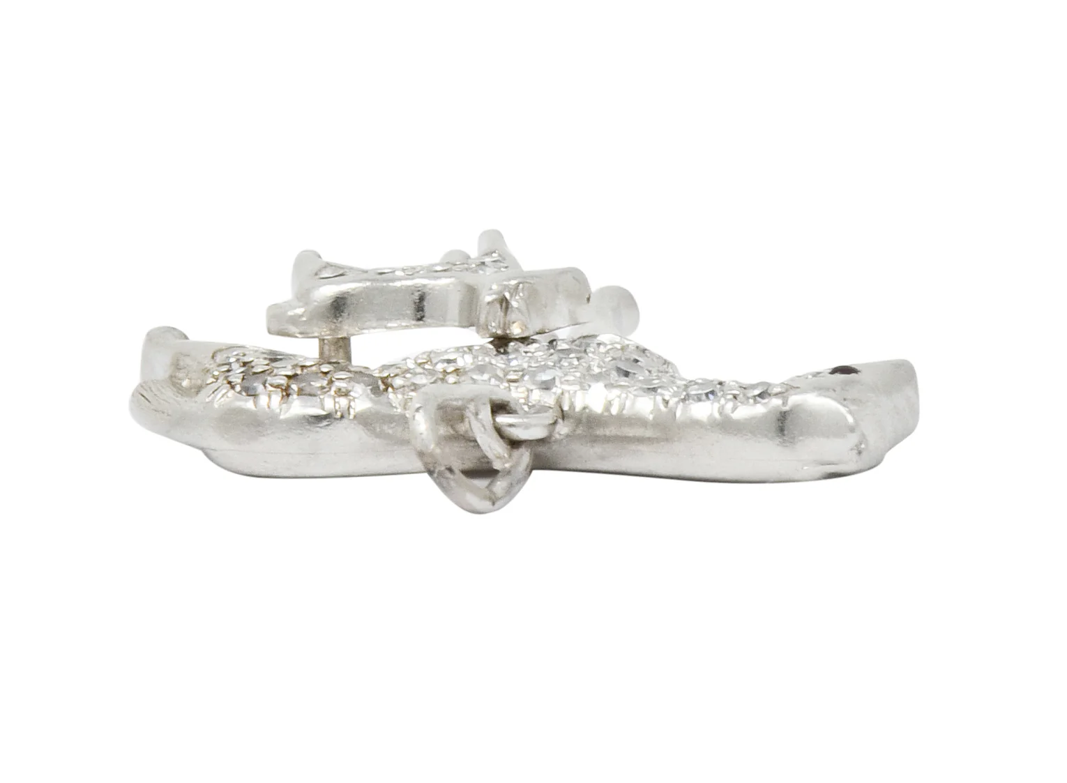 Art Deco Pave Diamond Platinum Mother Horse And Baby Foal Charm - Image 8