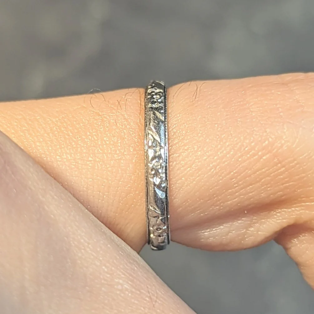 Art Deco Platinum Orange Blossom Vintage Wedding Band Ring - Image 11