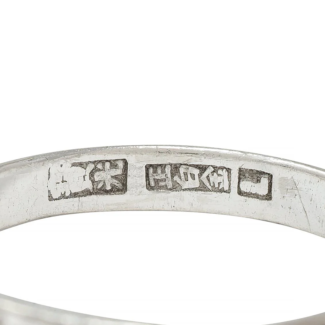 Art Deco Platinum Orange Blossom Vintage Wedding Band Ring - Image 6