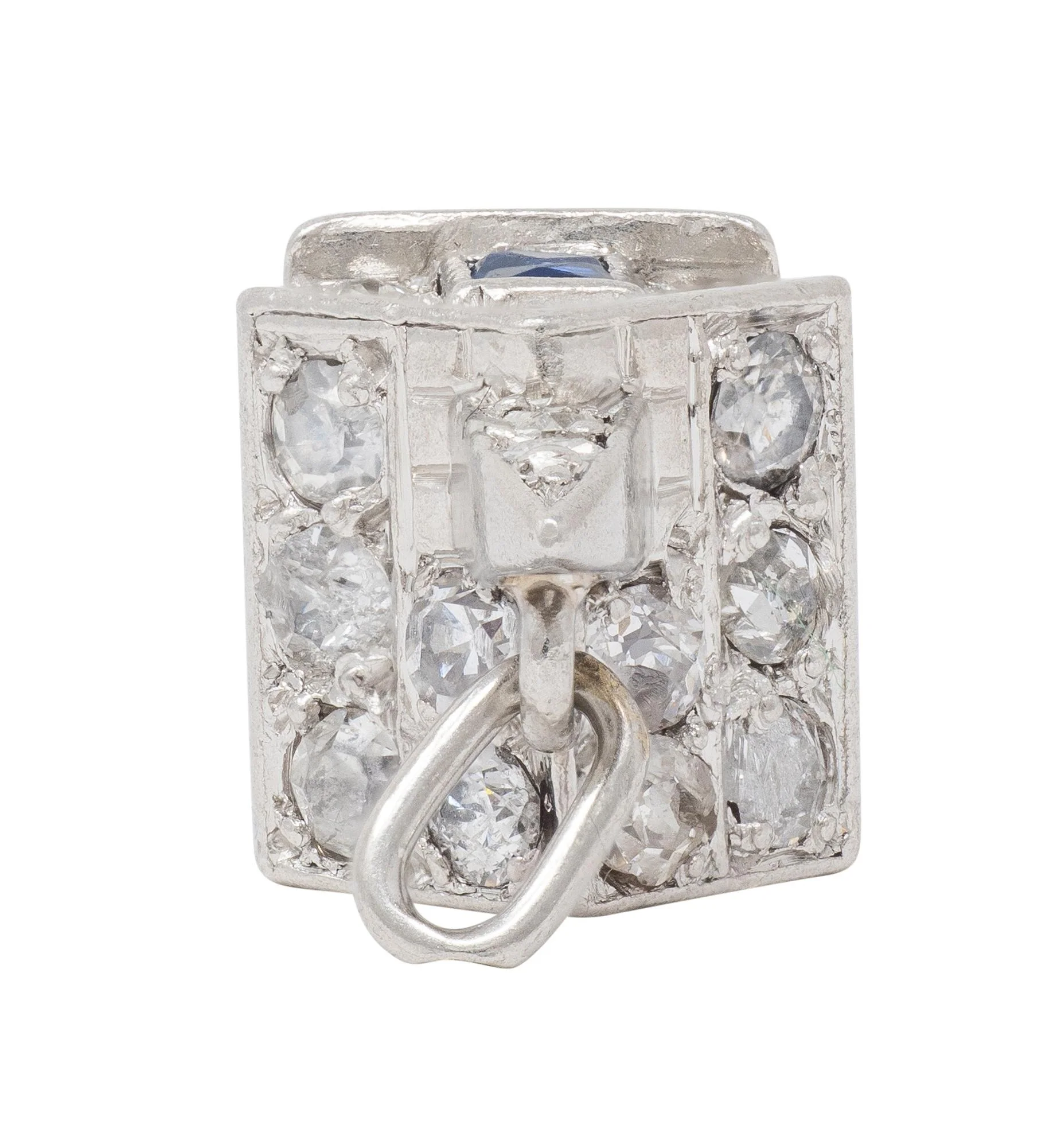 Art Deco Walter Lampl Ruby Sapphire Diamond Platinum Vintage Church House Charm - Image 5
