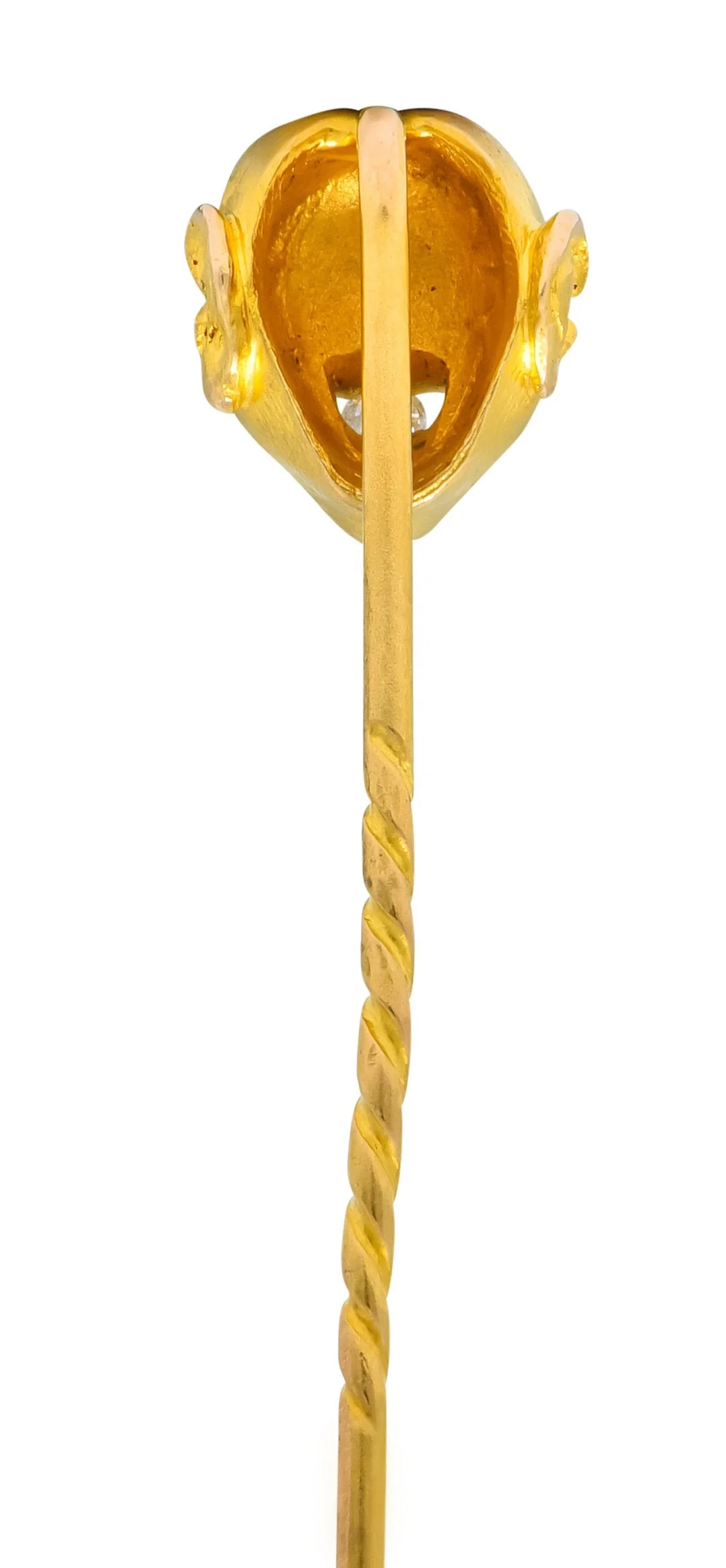 Art Nouveau 0.30 CTW Diamond 14 Karat Gold Gargoyle Stickpin - Image 4