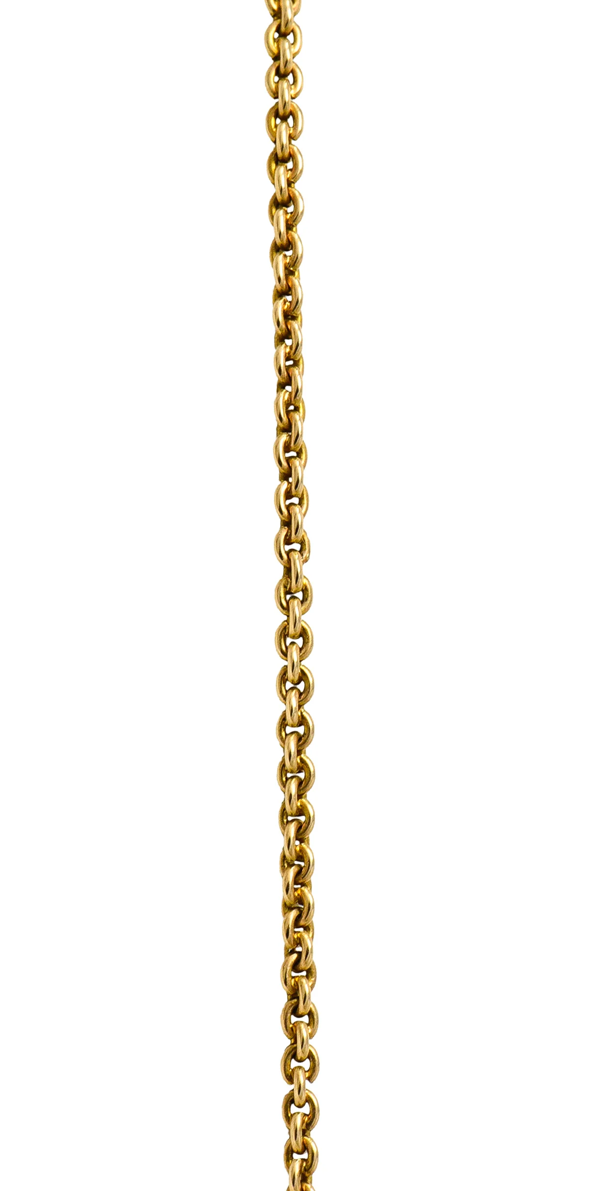 Art Nouveau 14 Karat Gold Amethyst Diamond Pearl Foliate Drop Pendant Necklace - Image 7