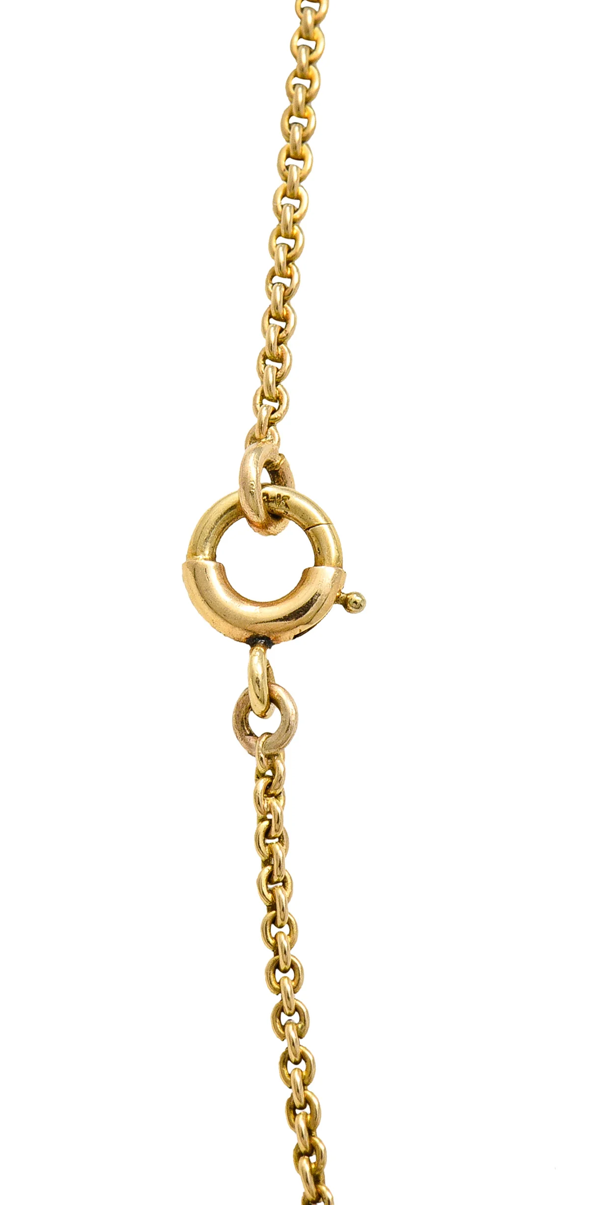 Art Nouveau 14 Karat Gold Amethyst Diamond Pearl Foliate Drop Pendant Necklace - Image 8